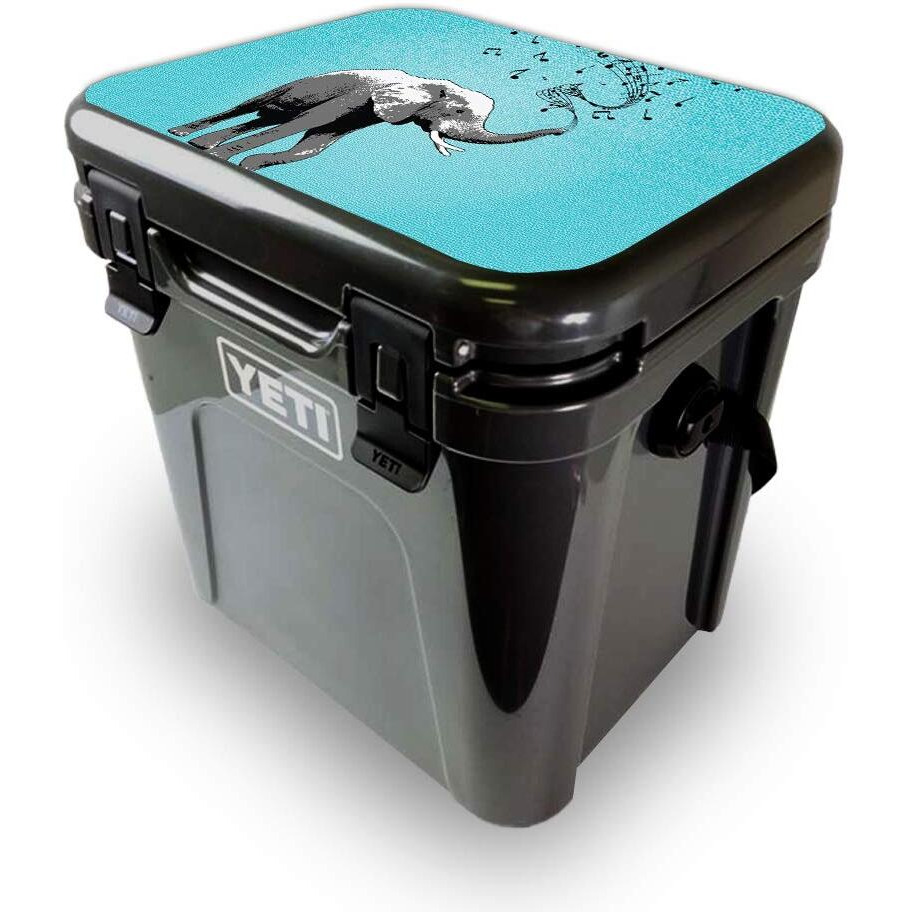 MightySkins YEROA24LID-Musical Elephant Skin for Yeti Roadie 24 Hard cooler Lid - Musical Elephant