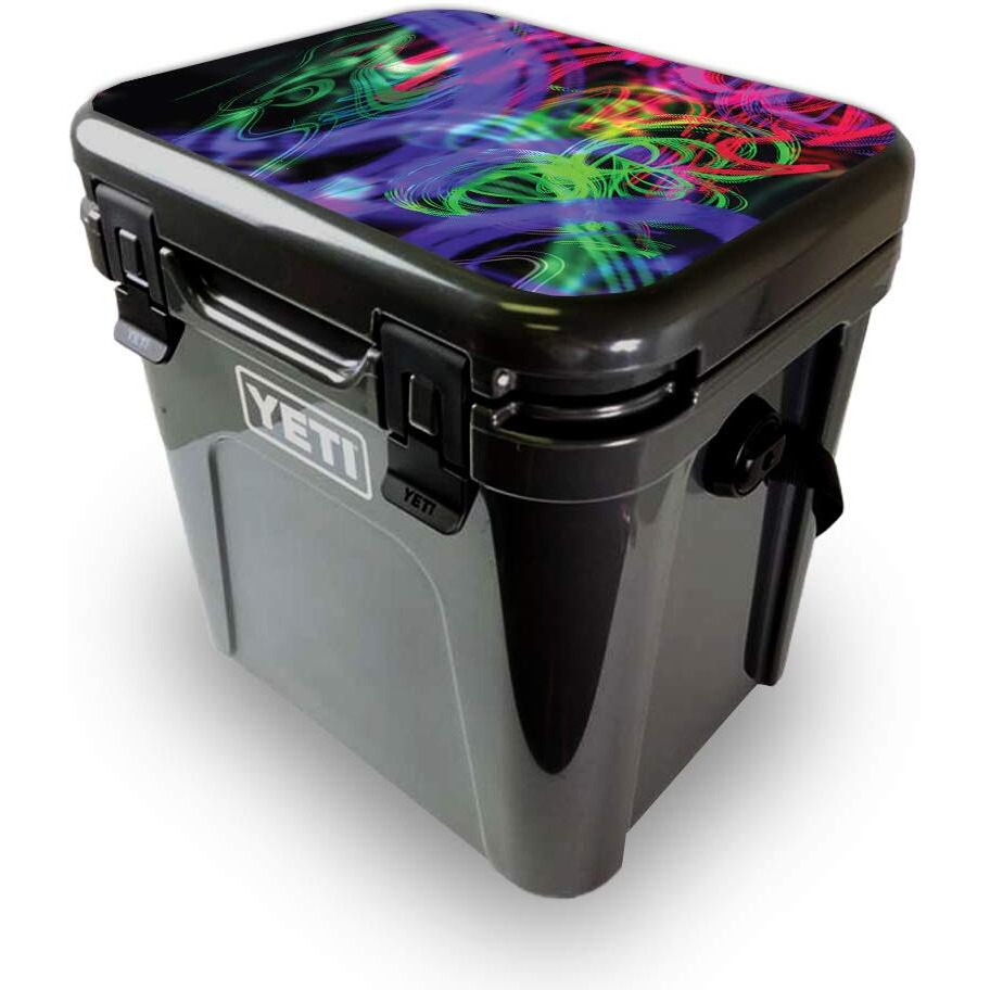 MightySkins YEROA24LID-Neon Splatter Skin for Yeti Roadie 24 Hard cooler Lid - Neon Splatter