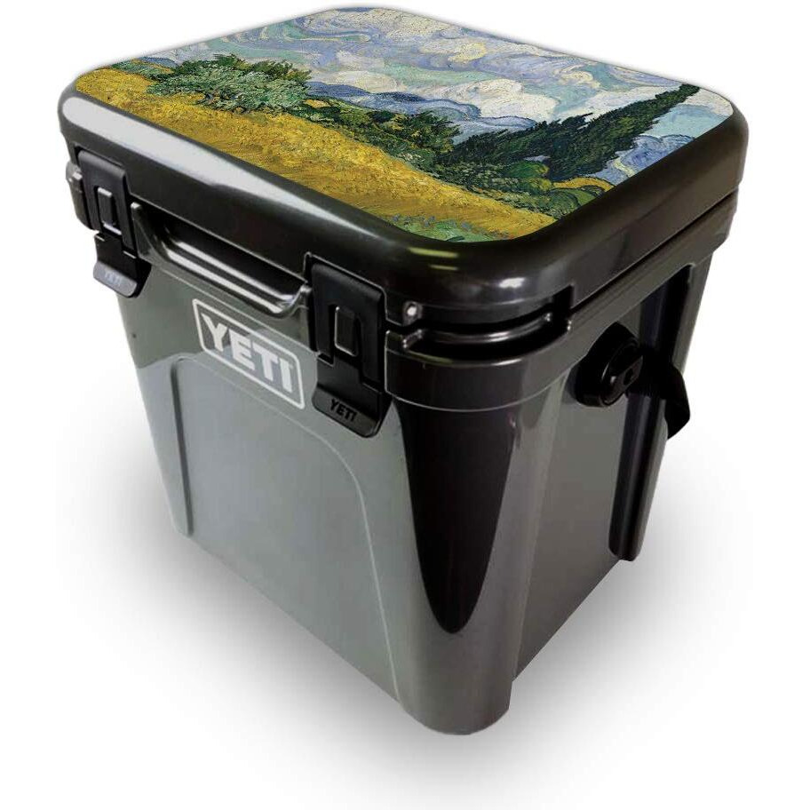 MightySkins YEROA24LID-Wheatfield With cypresses Skin for Yeti Roadie 24 Hard cooler Lid - Wheatfield with cypresses