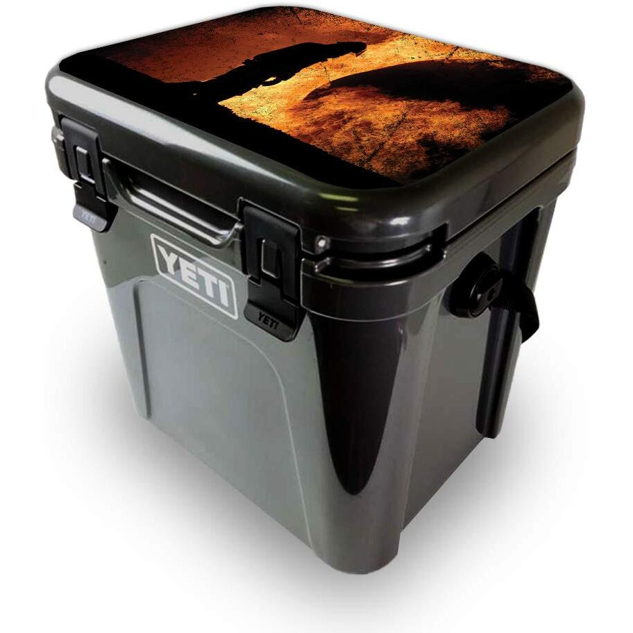 MightySkins YEROA24LID-Fire fighter Skin for Yeti Roadie 24 Hard cooler Lid - Fire fighter