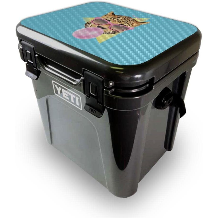 MightySkins YEROA24LID-Bubble gum cheetah Skin for Yeti Roadie 24 Hard cooler Lid - Bubble gum cheetah