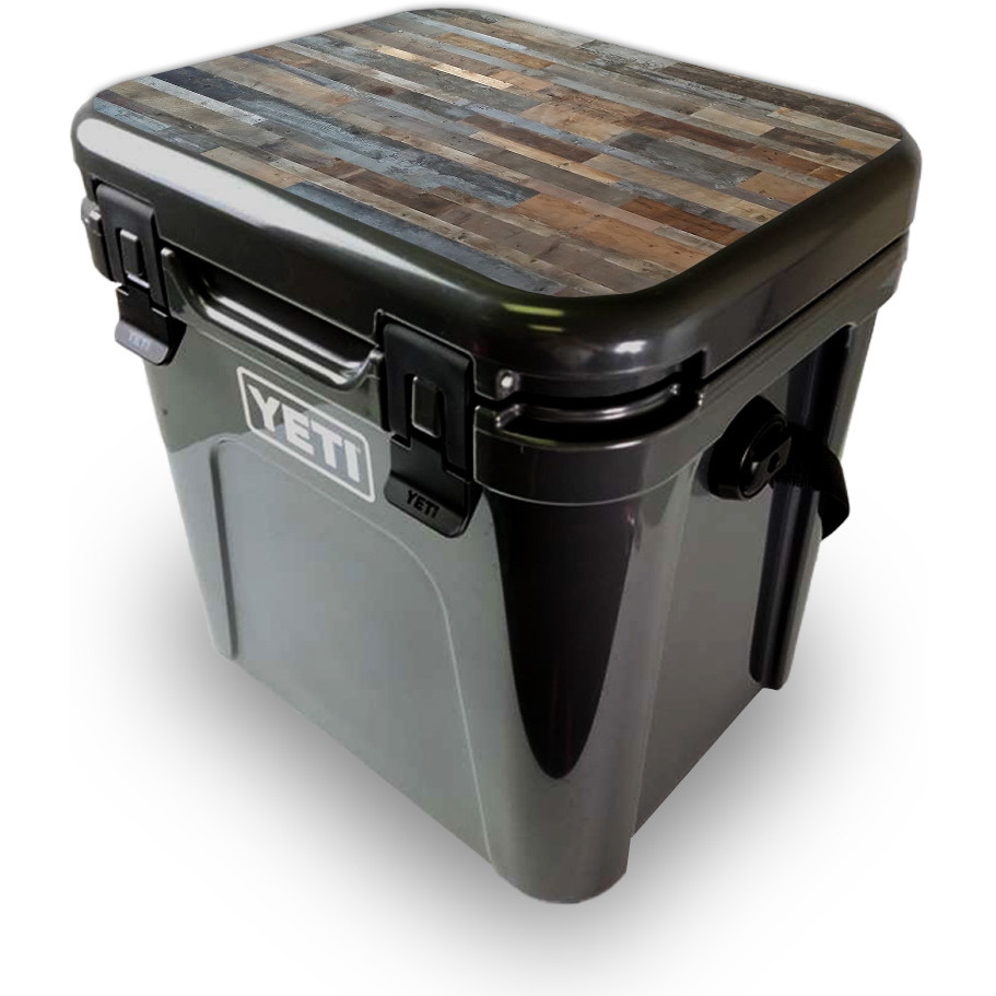 MightySkins YEROA24LID-gray Wood Skin for Yeti Roadie 24 Hard cooler Lid - gray Wood