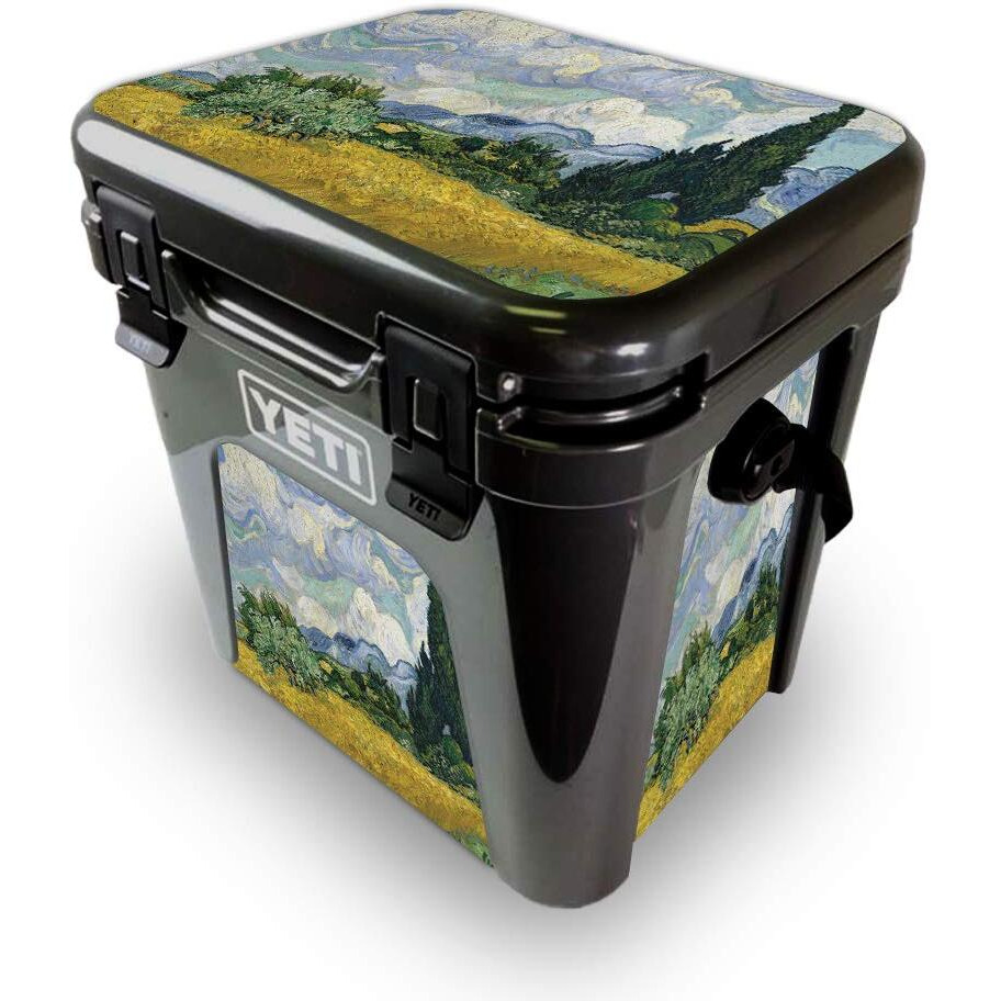 MightySkins YEROAD24-Wheatfield With cypresses Skin for Yeti Roadie 24 Hard cooler - Wheatfield with cypresses