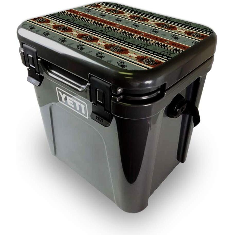 MightySkins YEROA24LID-cabin Stripes Skin for Yeti Roadie 24 Hard cooler Lid - cabin Stripes