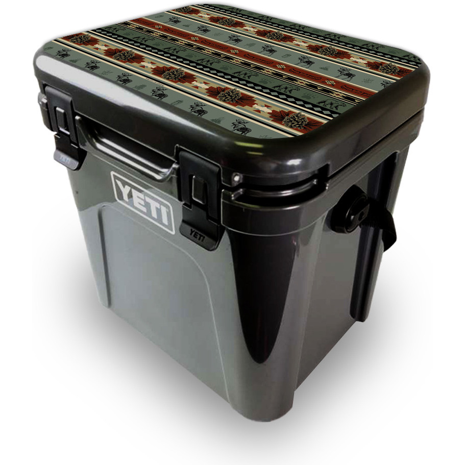 MightySkins YEROA24LID-cabin Stripes Skin for Yeti Roadie 24 Hard cooler Lid - cabin Stripes