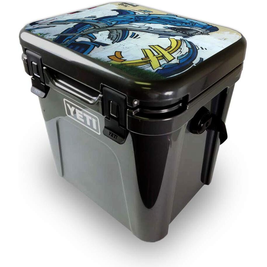 MightySkins YEROA24LID-Robo Shark Skin for Yeti Roadie 24 Hard cooler Lid - Robo Shark