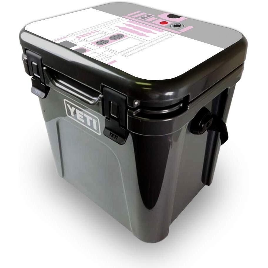 MightySkins YEROA24LID-Pink cyber Bot Skin for Yeti Roadie 24 Hard cooler Lid - Pink cyber Bot