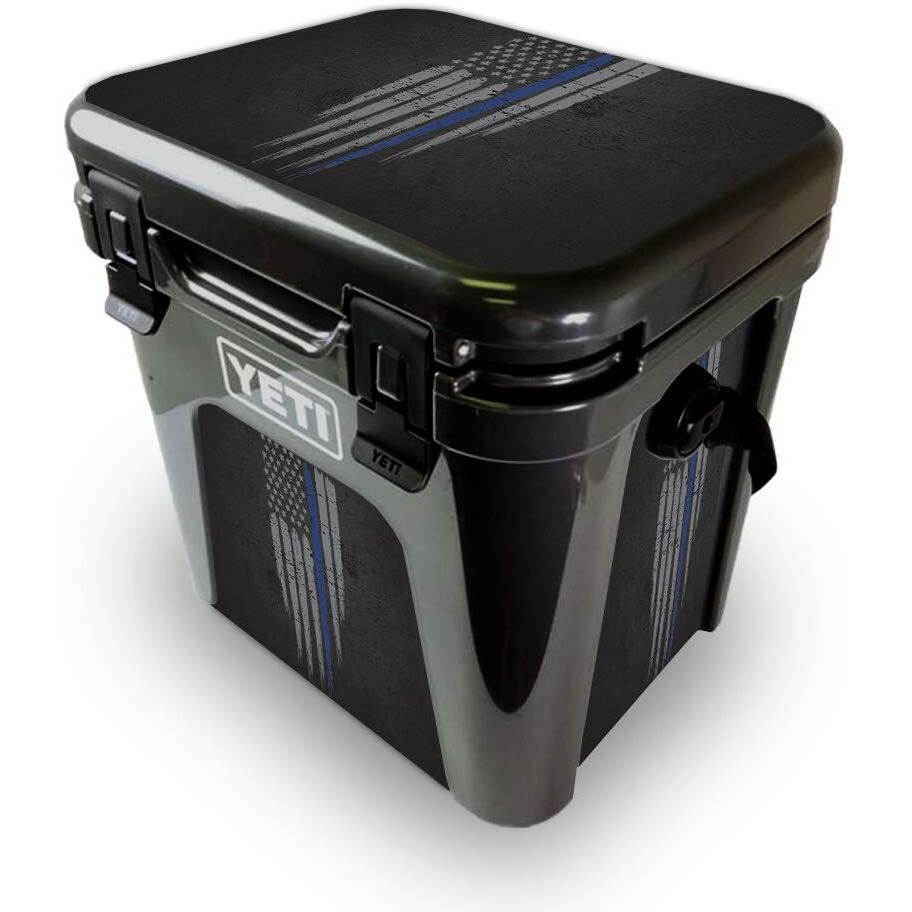 MightySkins YEROAD24-Thin Blue Line Skin for Yeti Roadie 24 Hard cooler - Thin Blue Line