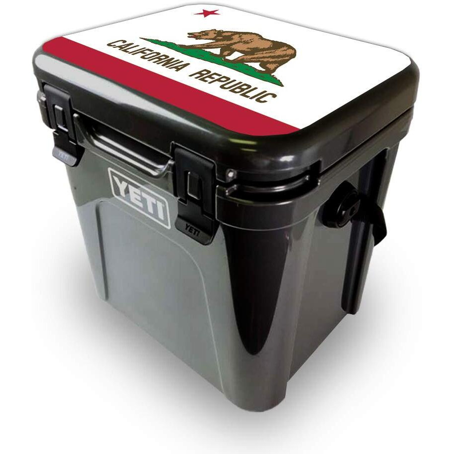 MightySkins YEROA24LID-california Flag Skin for Yeti Roadie 24 Hard cooler Lid - california Flag