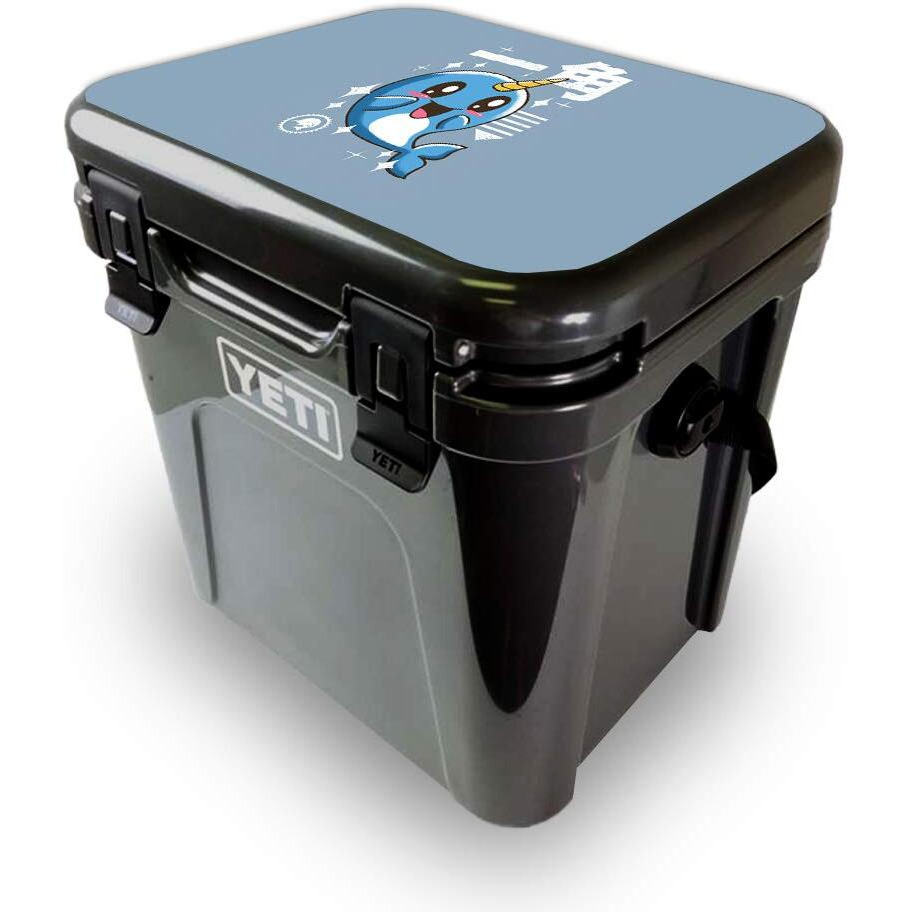 MightySkins YEROA24LID-Narwhal Kawaii Skin for Yeti Roadie 24 Hard cooler Lid - Narwhal Kawaii