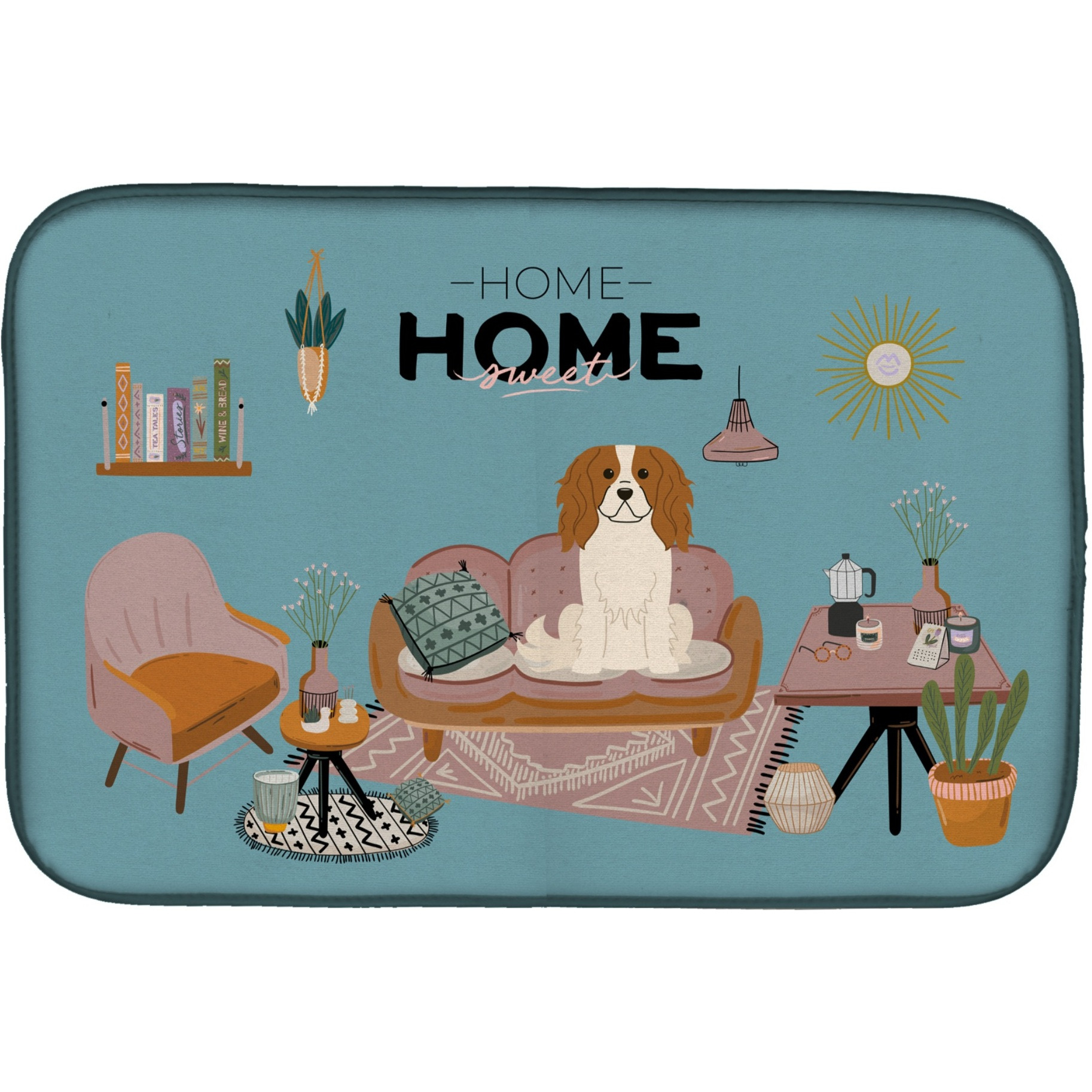 &quotCaroline's Treasures CK7903DDM Cavalier Spaniel Sweet Home dish-drying-mats, 14 x 21, Multicolor"