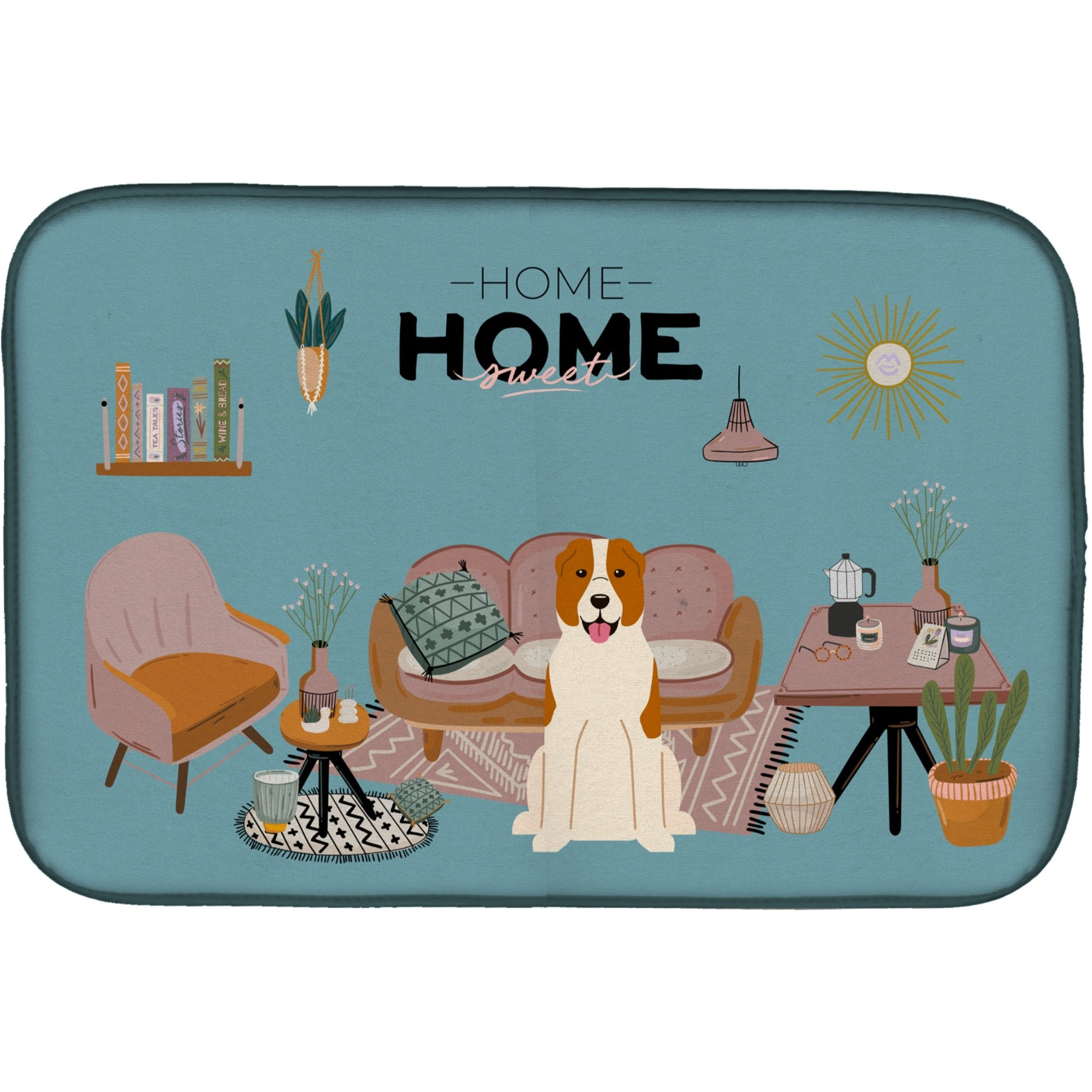 &quotCaroline's Treasures CK7894DDM Central Asian Shepherd Dog Sweet Home dish-drying-mats, 14 x 21, Multicolor"