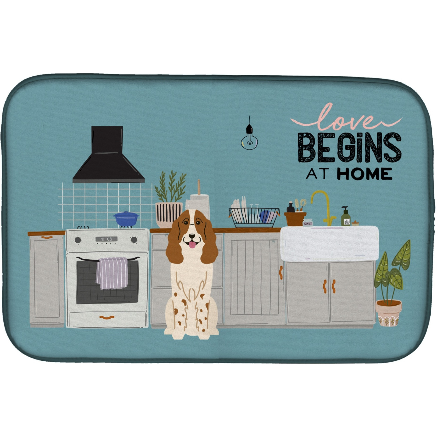 &quotCaroline's Treasures CK7735DDM Russian Spaniel Kitchen Scene dish-drying-mats, 14 x 21, Multicolor"