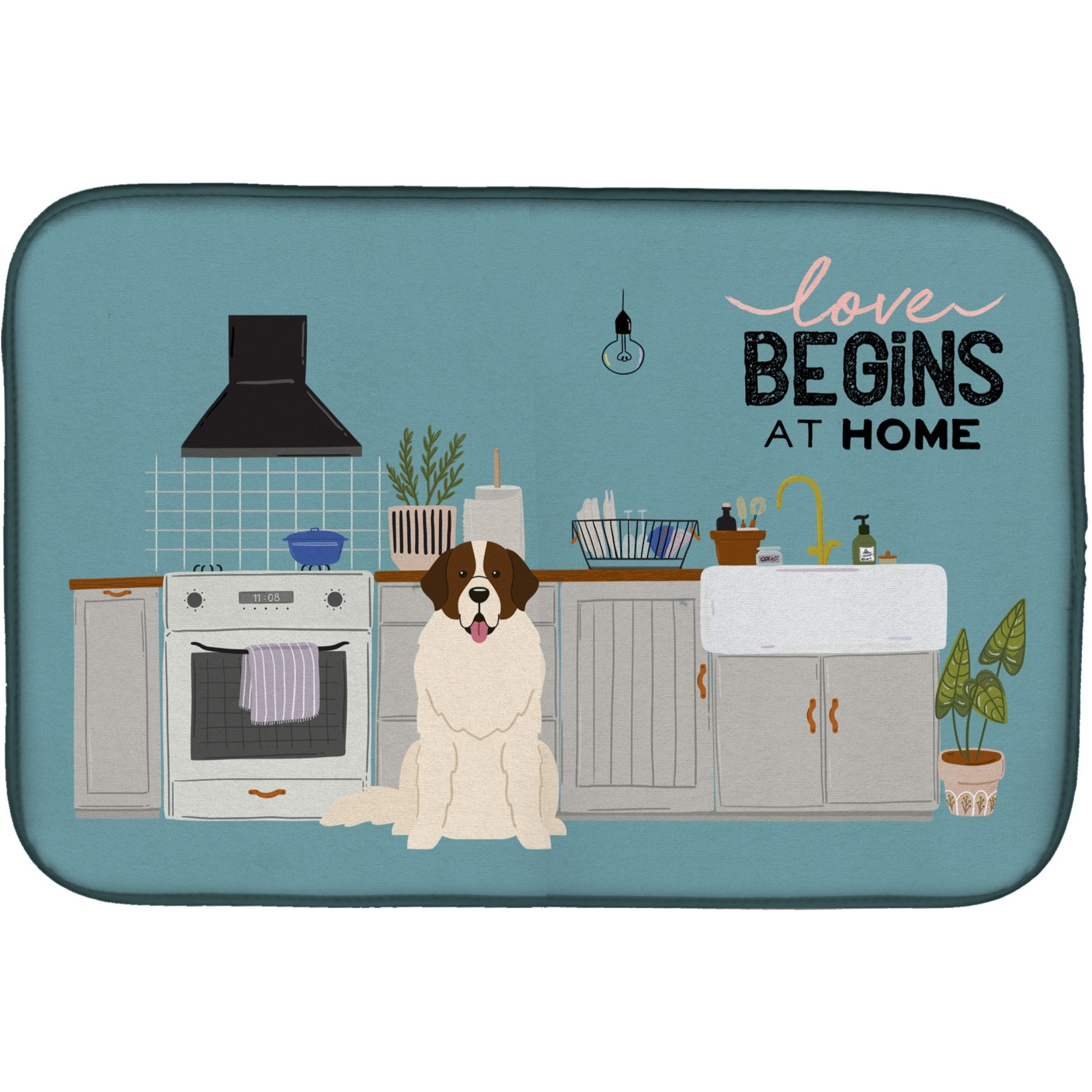 &quotCaroline's Treasures CK7731DDM Moscow Watchdog Kitchen Scene dish-drying-mats, 14 x 21, Multicolor"