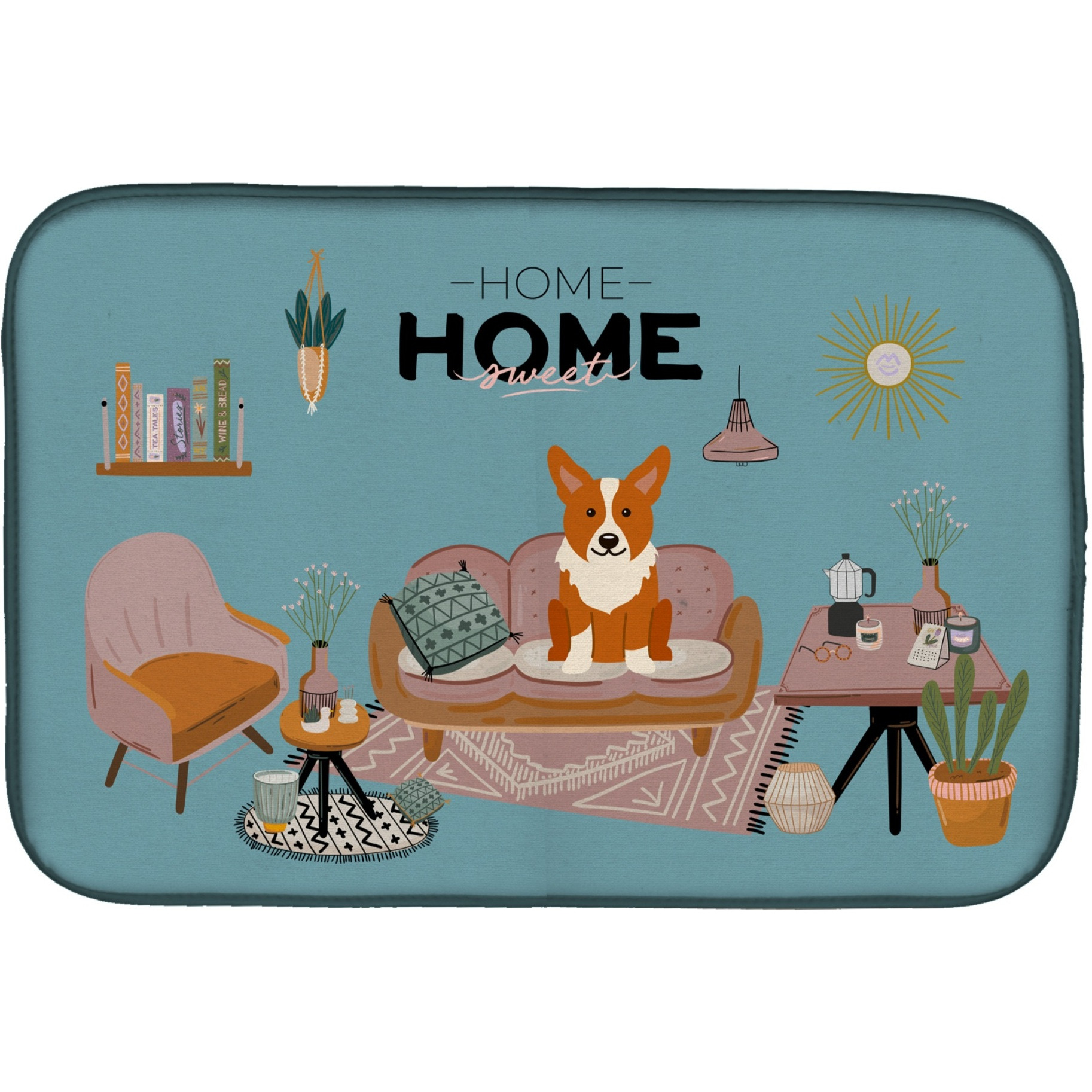 &quotCaroline's Treasures CK7945DDM Corgi Sweet Home dish-drying-mats, 14 x 21, Multicolor"