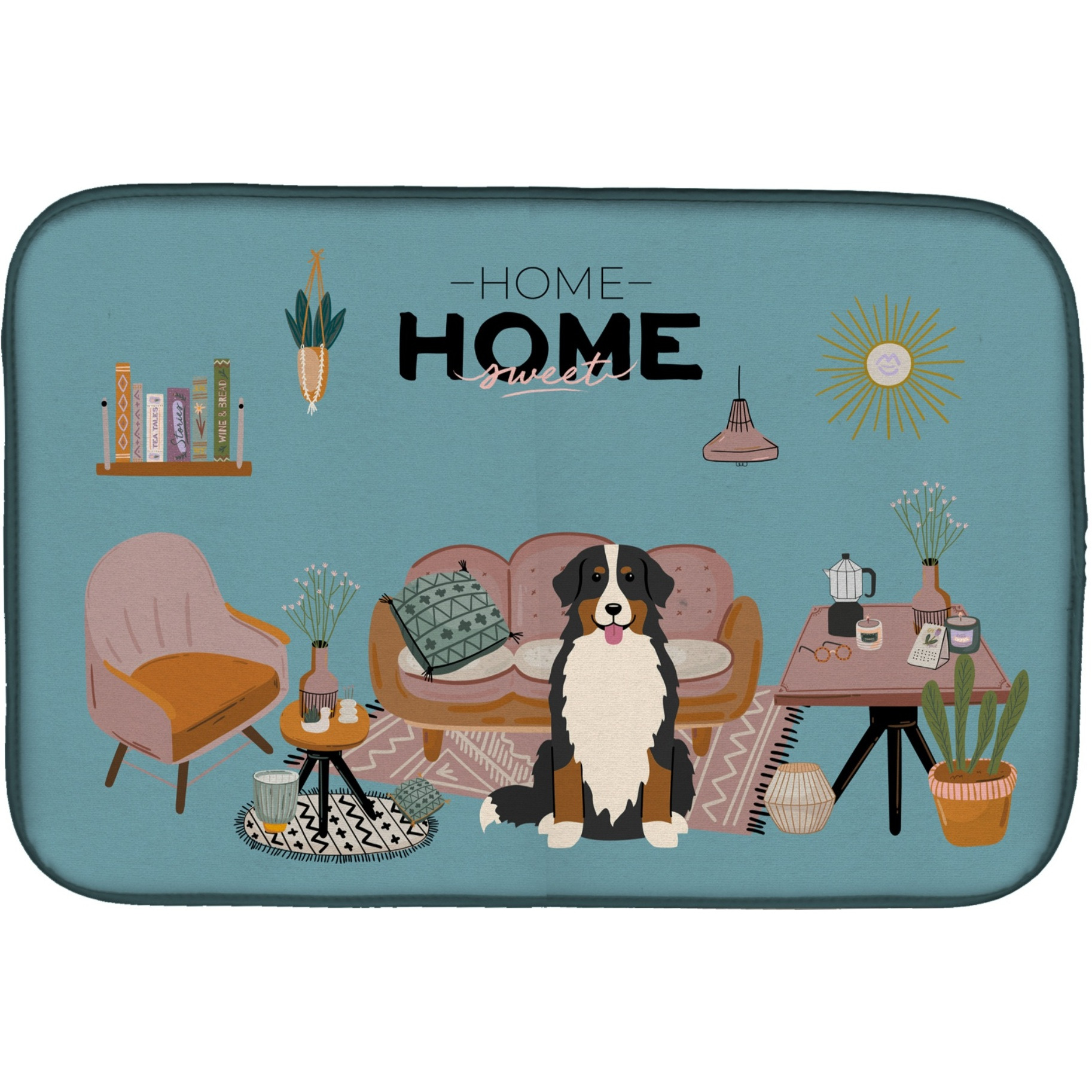 &quotCaroline's Treasures CK7881DDM Bernese Mountain Dog Sweet Home dish-drying-mats, 14 x 21, Multicolor"