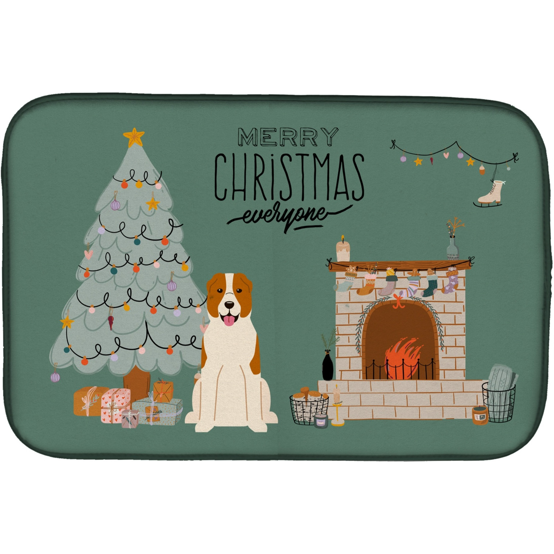 &quotCaroline's Treasures Central Asian Shepherd Dog Christmas Everyone dish-drying-mats, 14 x 21, Multicolor"