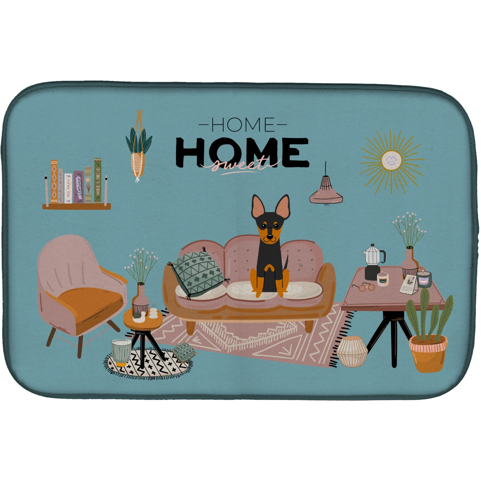 &quotCaroline's Treasures CK7954DDM English Toy Terrier Sweet Home dish-drying-mats, 14 x 21, Multicolor"