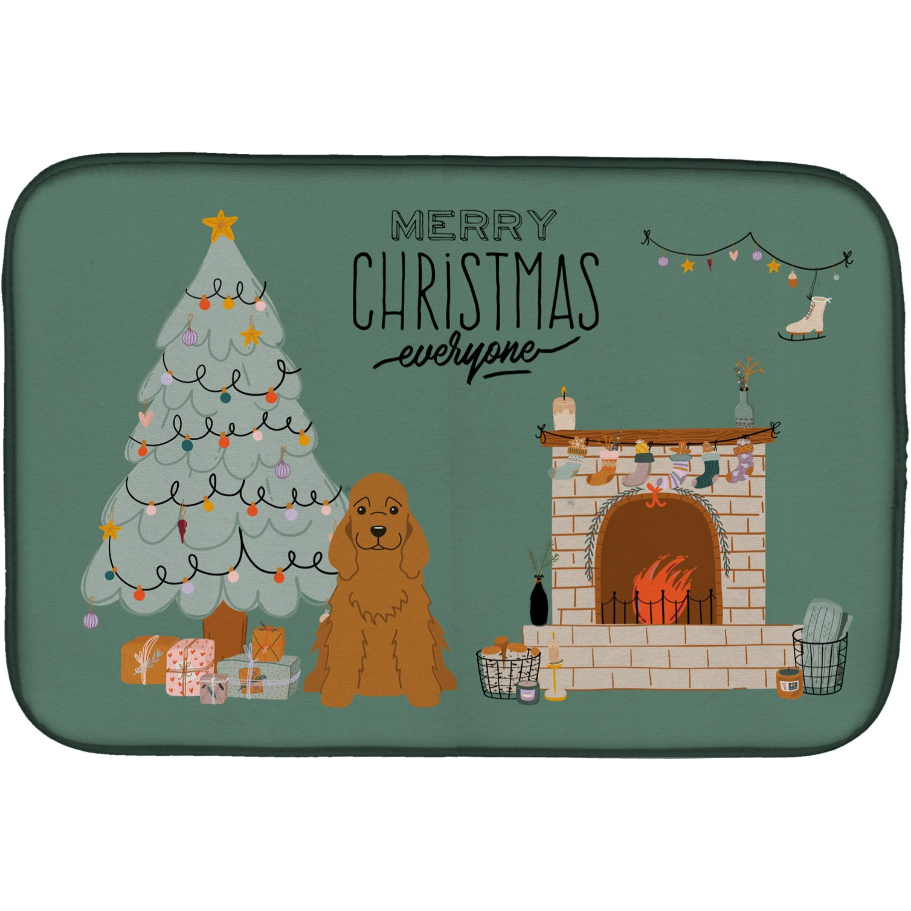 &quotCaroline's Treasures CK7658DDM Red Cocker Spaniel Christmas Everyone dish-drying-mats, 14 x 21, Multicolor"
