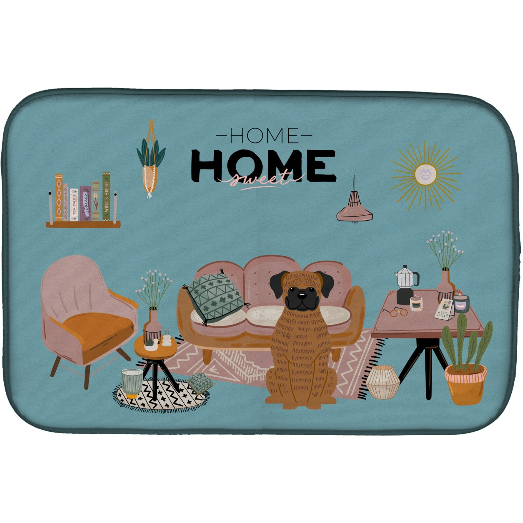 &quotCaroline's Treasures CK7962DDM Brindle Boxer Sweet Home dish-drying-mats, 14 x 21, Multicolor"