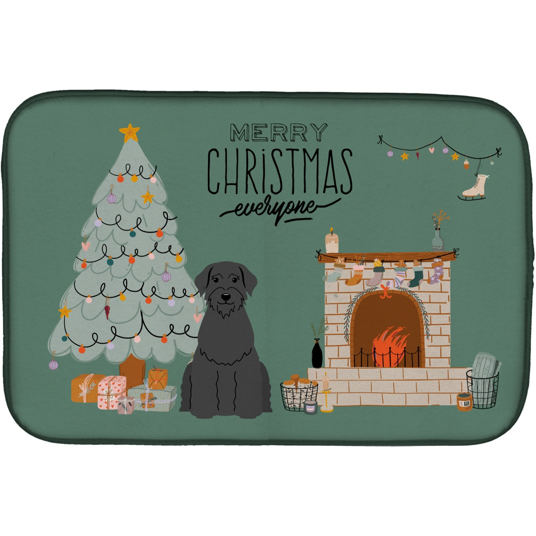 &quotCaroline's Treasures CK7629DDM Giant Schnauzer Christmas Everyone dish-drying-mats, 14 x 21, Multicolor"