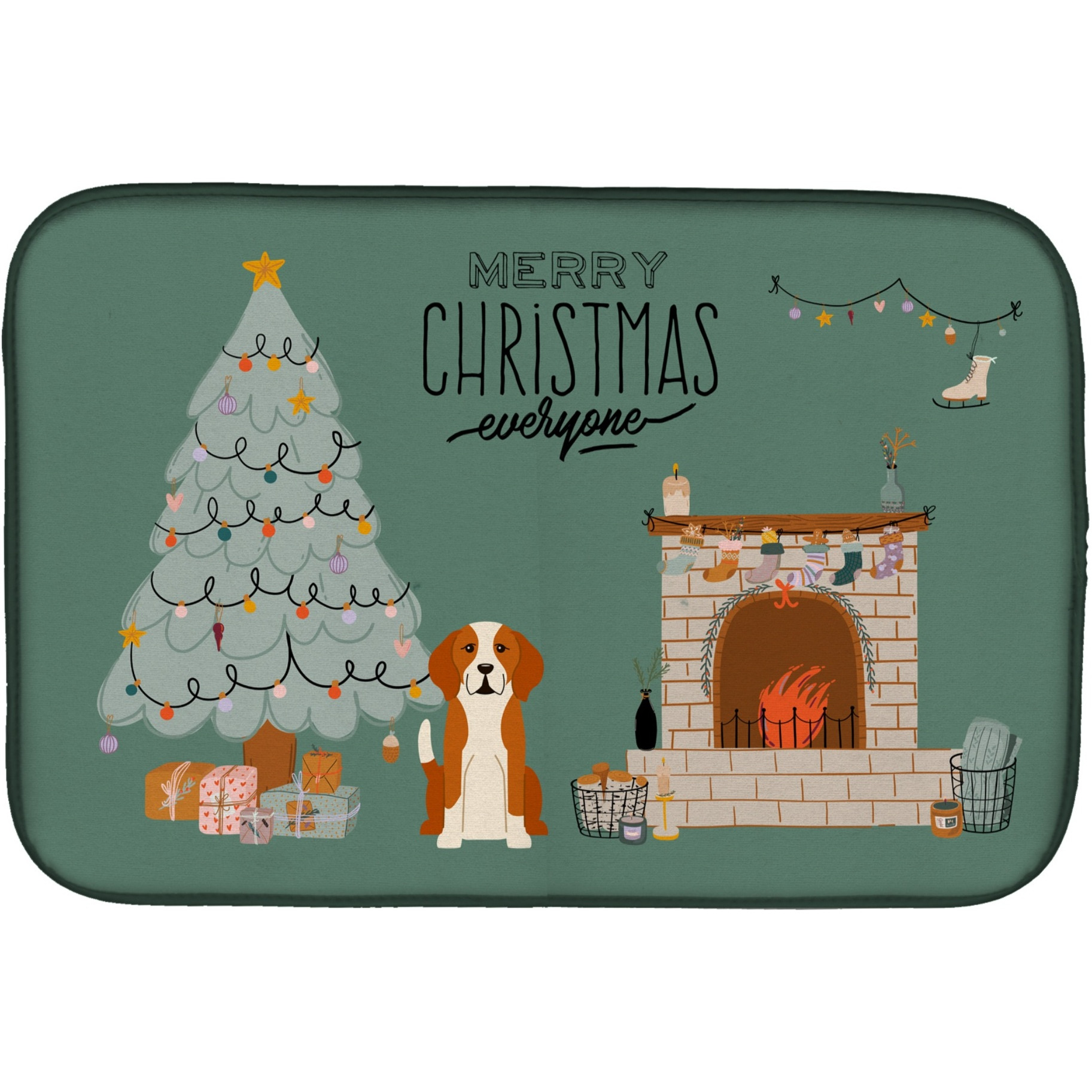 &quotCaroline's Treasures CK7673DDM English Foxhound Christmas Everyone dish-drying-mats, 14 x 21, Multicolor"