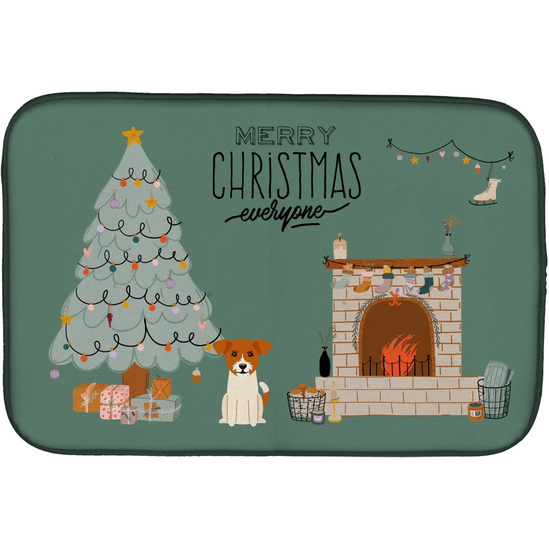 &quotCaroline's Treasures Jack Russell Terrier Christmas Everyone dish-drying-mats, 14 x 21, Multicolor"