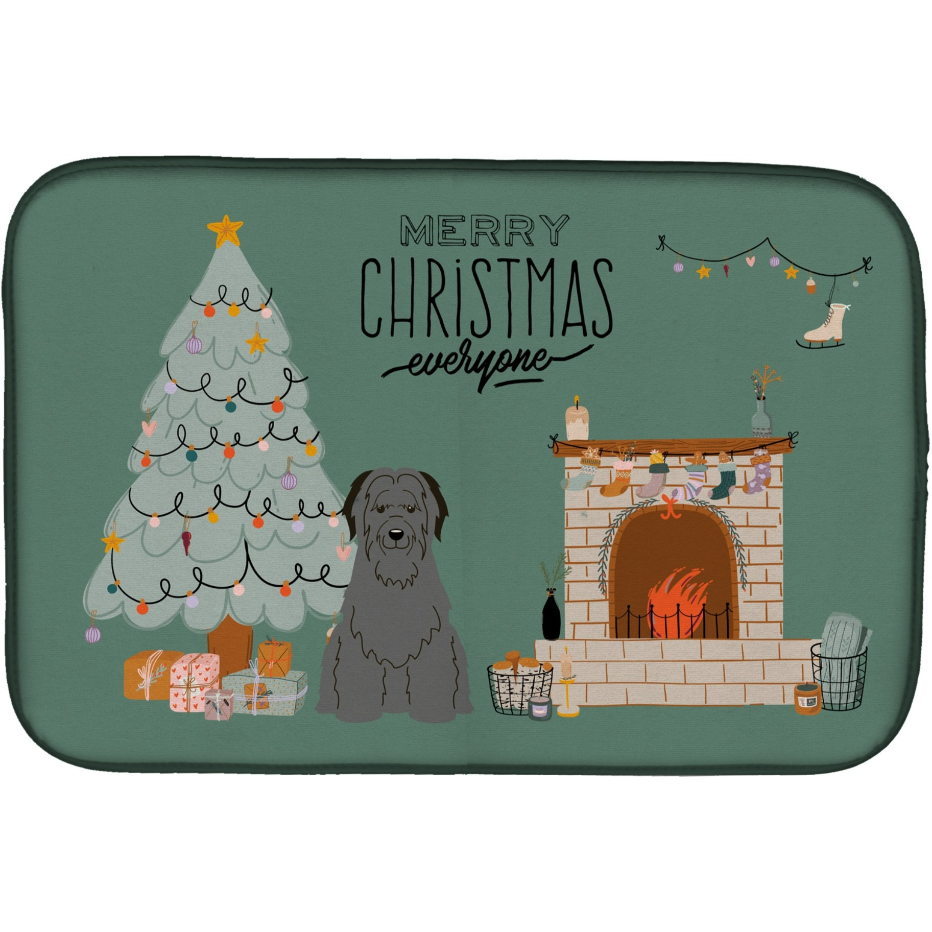 &quotCaroline's Treasures CK7644DDM Black Briard Christmas Everyone dish-drying-mats, 14 x 21, Multicolor"