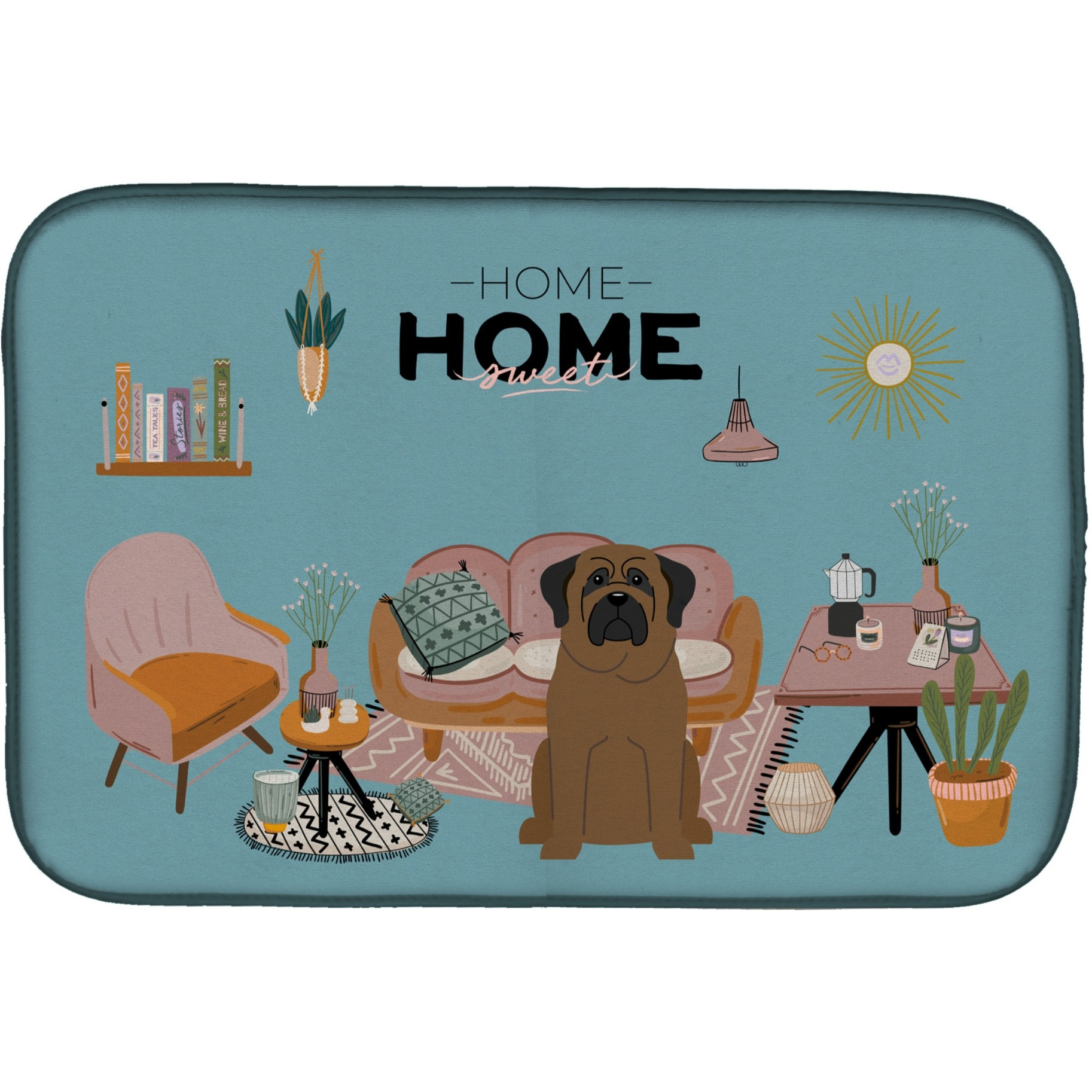 &quotCaroline's Treasures CK7929DDM Bullmastiff Sweet Home dish-drying-mats, 14 x 21, Multicolor"