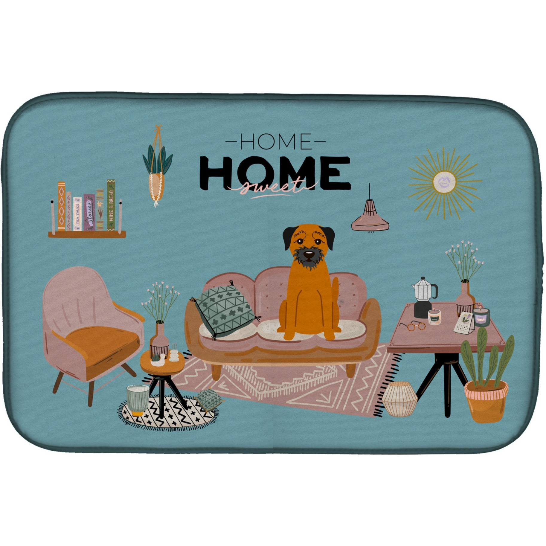 &quotCaroline's Treasures CK7884DDM Border Terrier Sweet Home dish-drying-mats, 14 x 21, Multicolor"