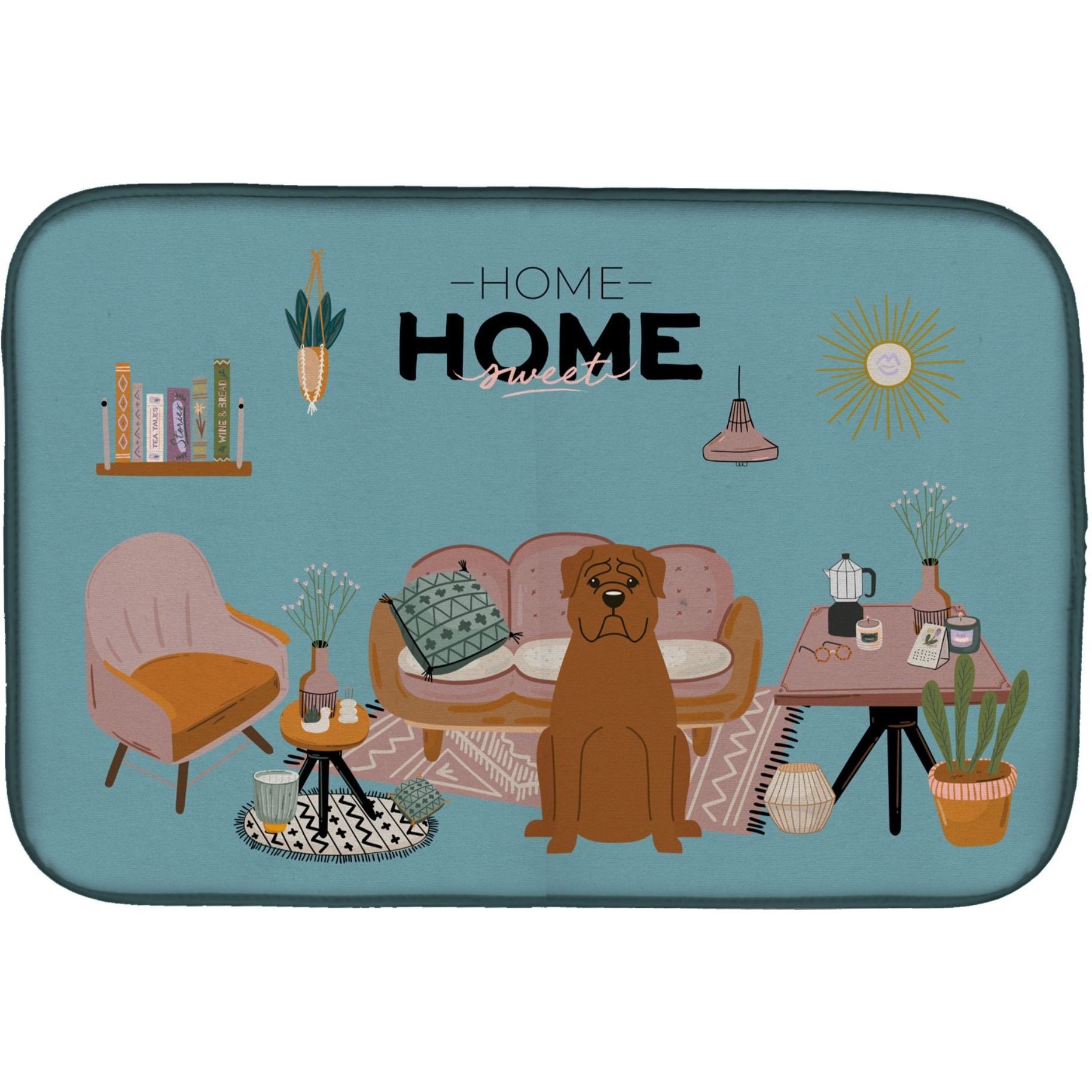 &quotCaroline's Treasures CK7918DDM Dogue de Bourdeaux Sweet Home dish-drying-mats, 14 x 21, Multicolor"