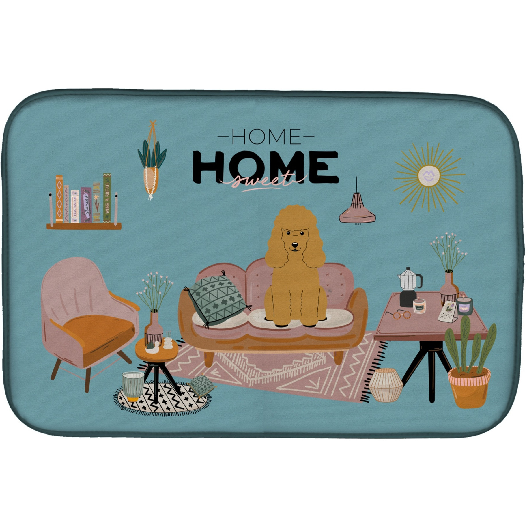 &quotCaroline's Treasures CK7914DDM Tan Poodle Sweet Home dish-drying-mats, 14 x 21, Multicolor"