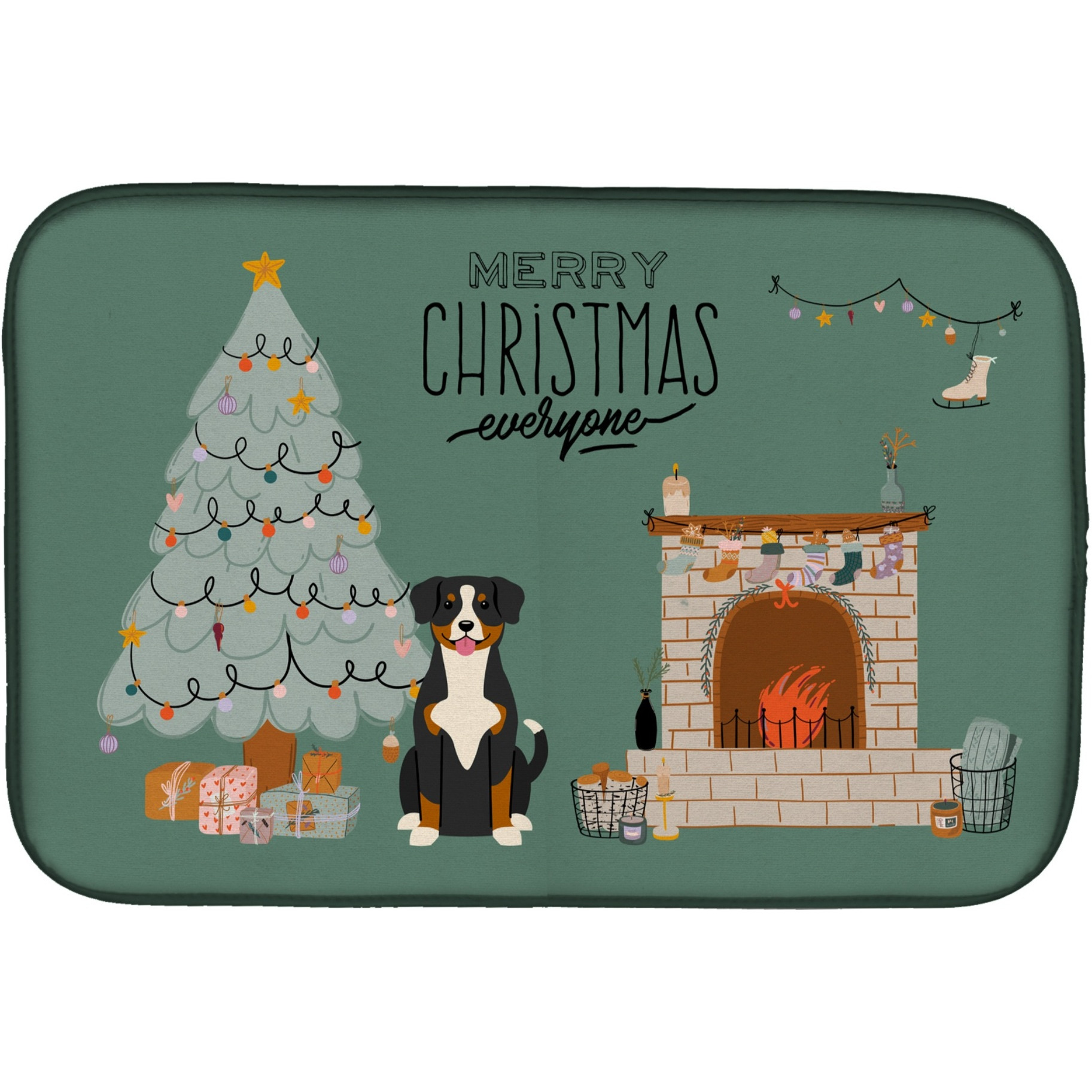 &quotCaroline's Treasures CK7601DDM Entlebucher Christmas Everyone dish-drying-mats, 14 x 21, Multicolor"