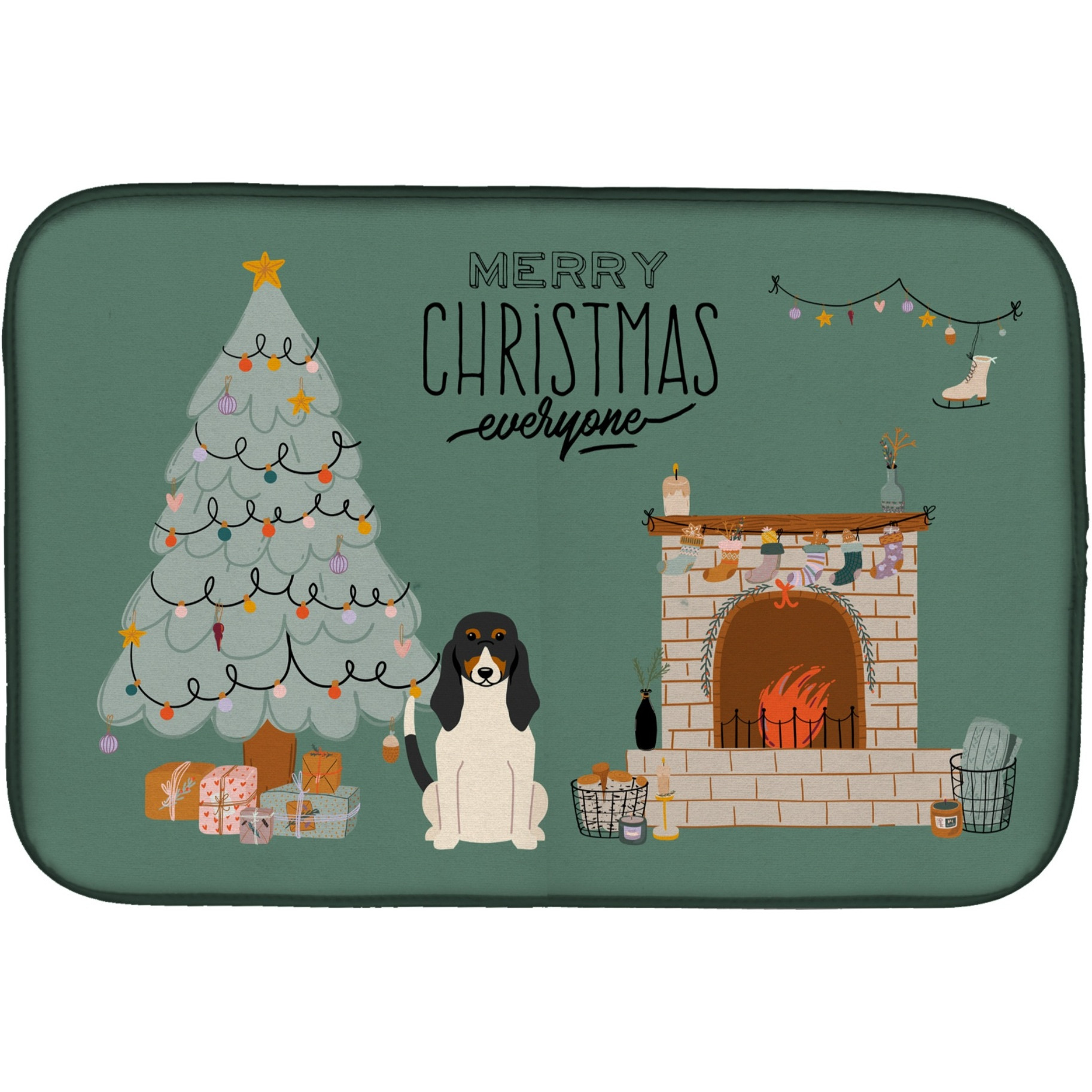 &quotCaroline's Treasures CK7607DDM Swiss Hound Christmas Everyone dish-drying-mats, 14 x 21, Multicolor"