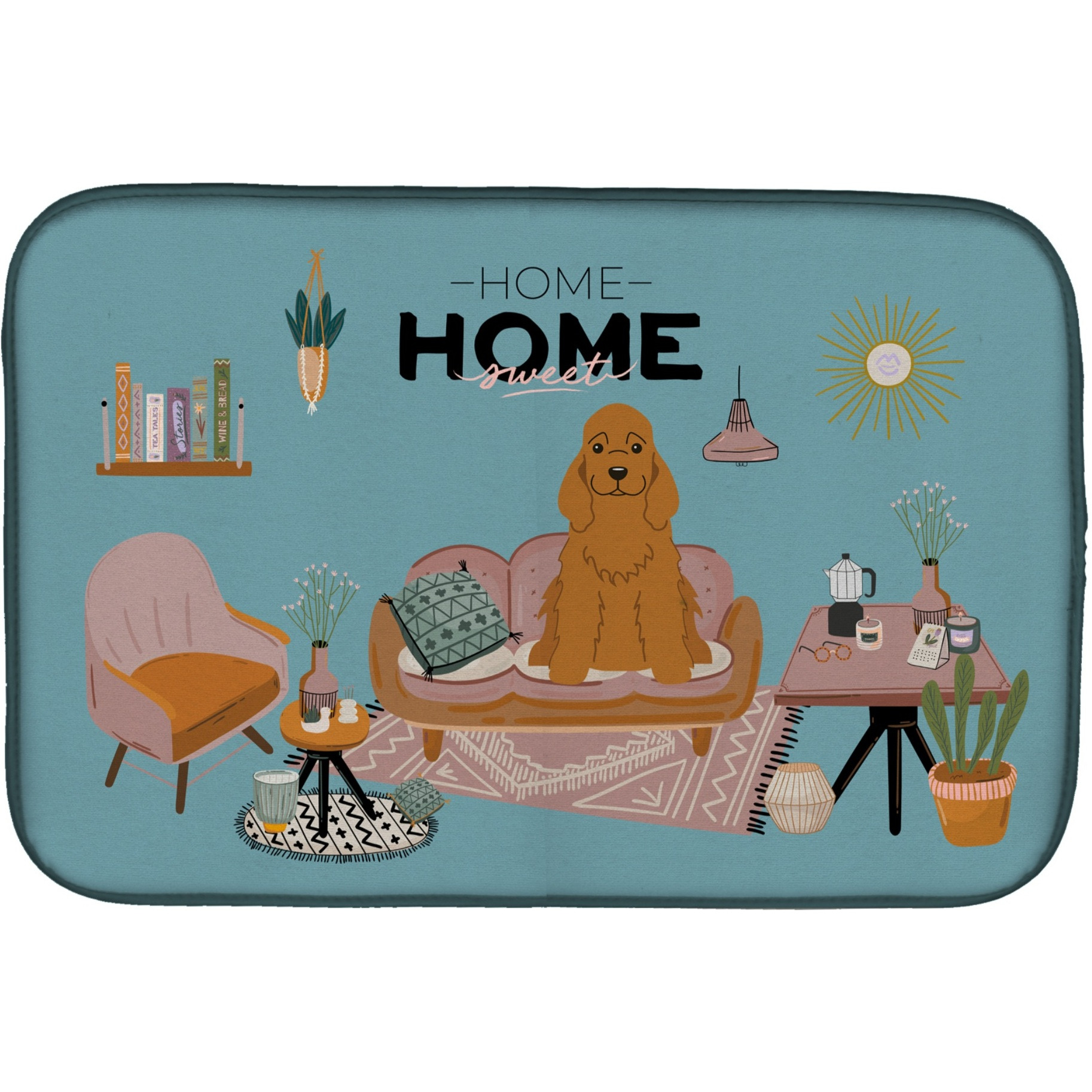 &quotCaroline's Treasures CK7940DDM Red Cocker Spaniel Sweet Home dish-drying-mats, 14 x 21, Multicolor"