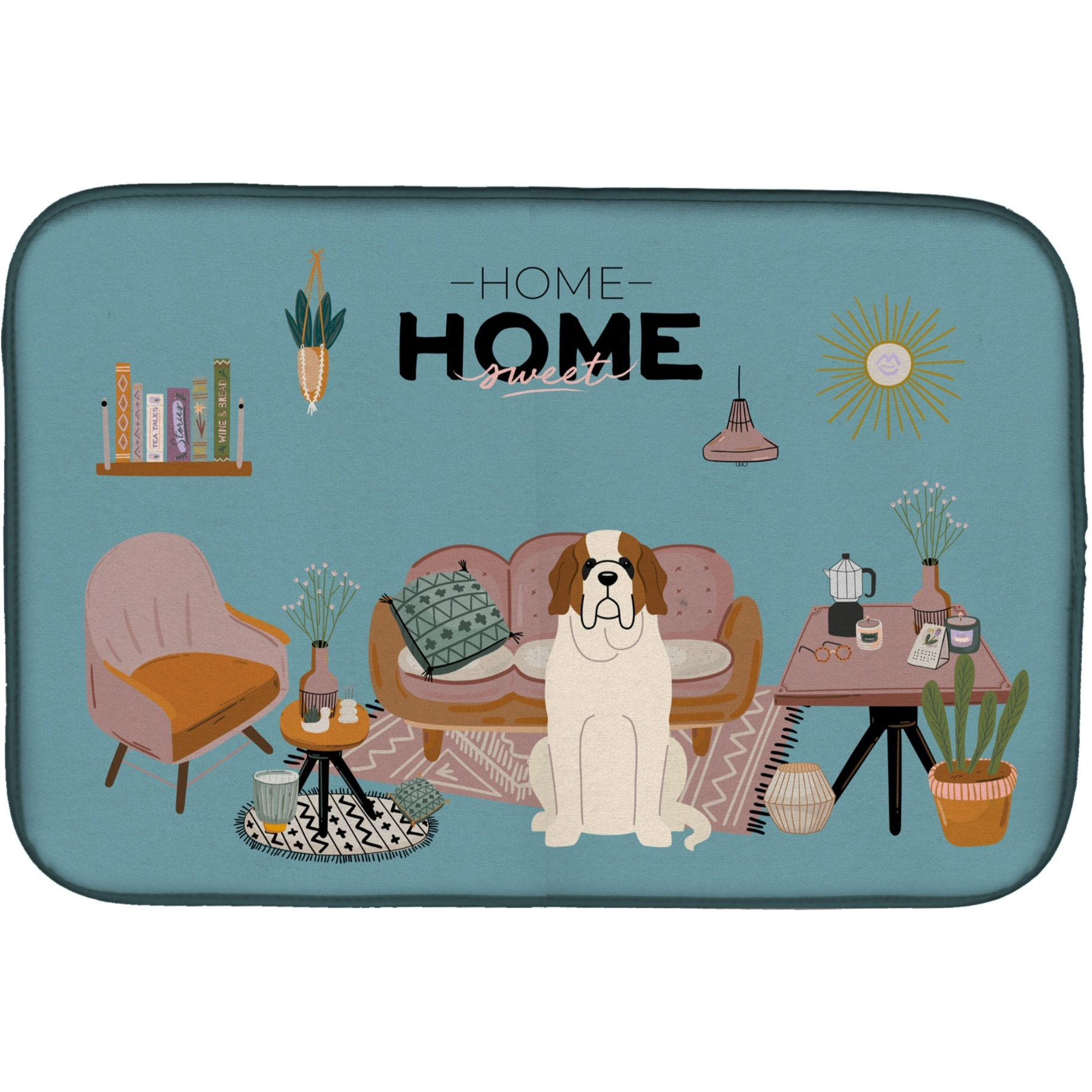 &quotCaroline's Treasures CK7880DDM Saint Bernard Sweet Home dish-drying-mats, 14 x 21, Multicolor"