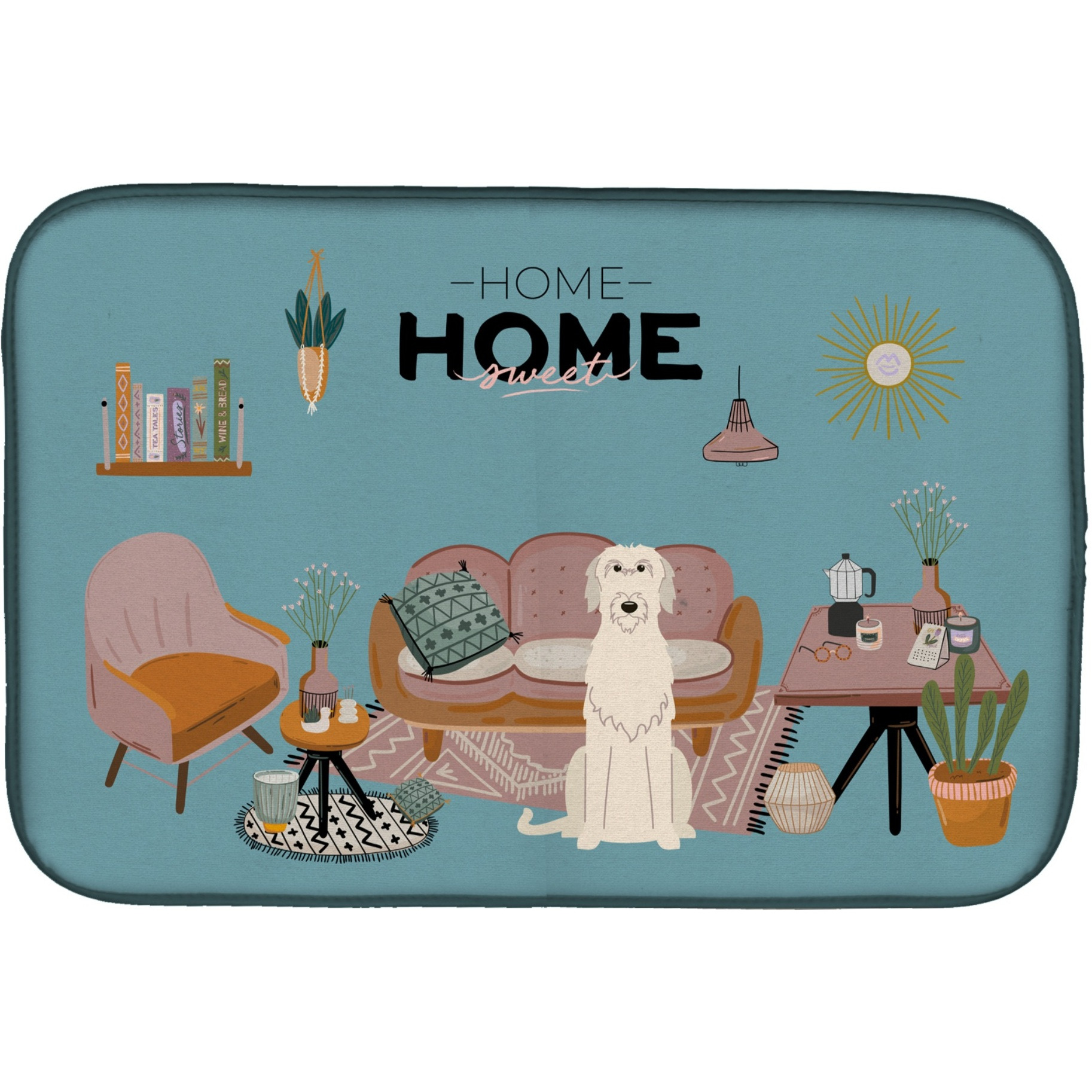 &quotCaroline's Treasures CK7910DDM Irish Wolfhound Sweet Home dish-drying-mats, 14 x 21, Multicolor"