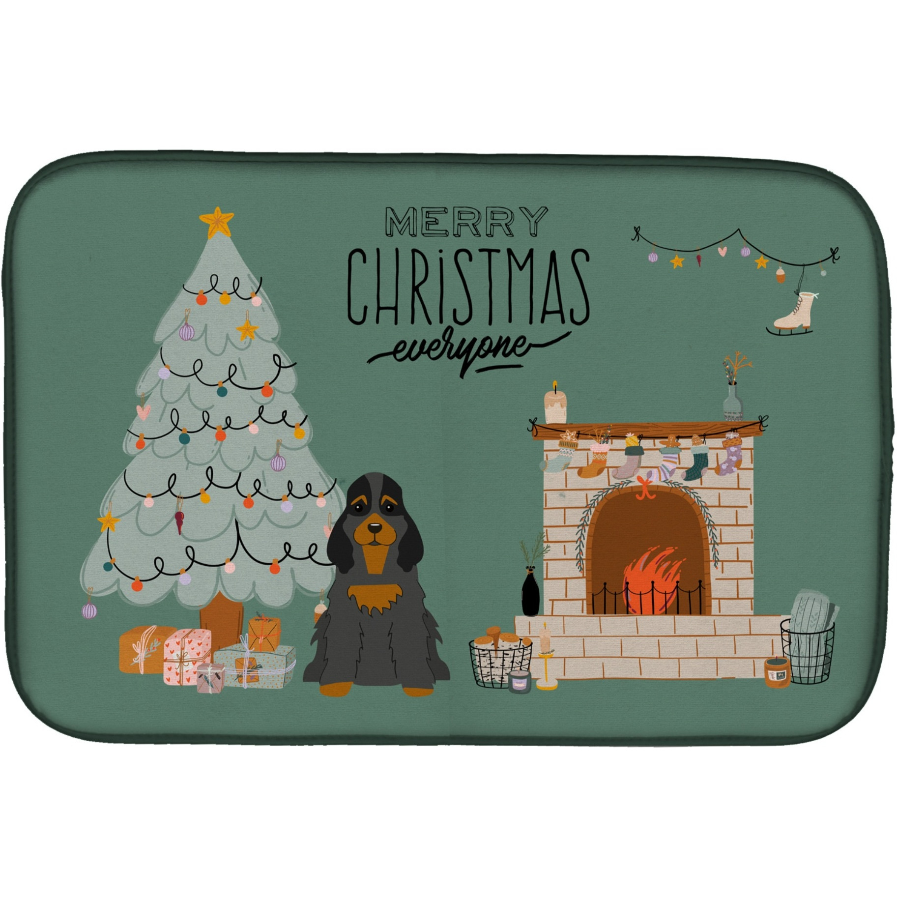 &quotCaroline's Treasures Black Tan Cocker Spaniel Christmas Everyone dish-drying-mats, 14 x 21, Multicolor"