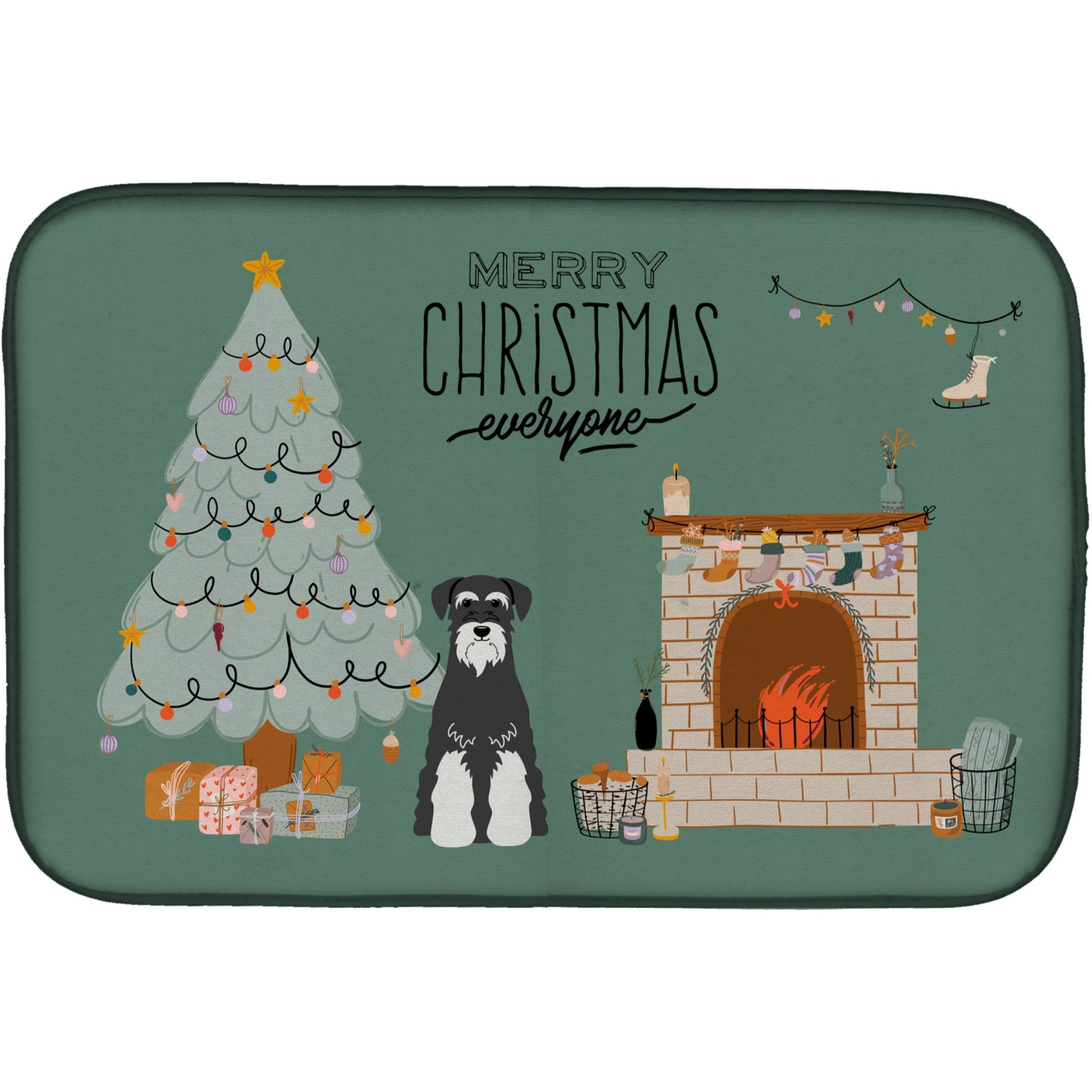 &quotCaroline's Treasures Caroline's Salt Pepper Standard Schnauzer Christmas Everyone dish-drying-mats, 14 x 21, Multicolor"