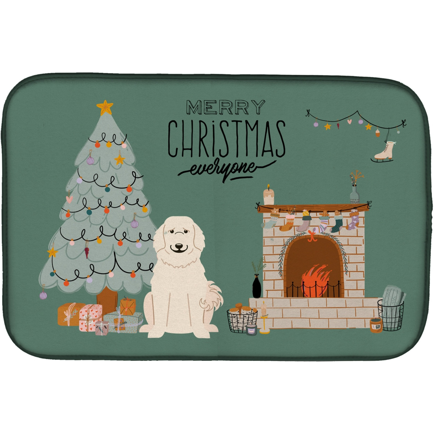 &quotCaroline's Treasures CK7646DDM Pyrenese Christmas Everyone dish-drying-mats, 14 x 21, Multicolor"