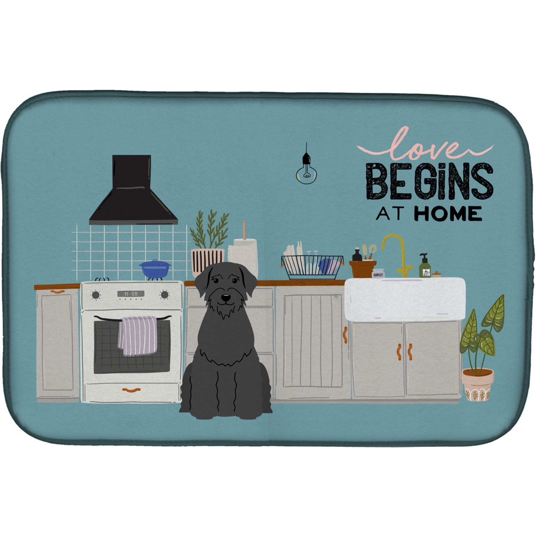 &quotCaroline's Treasures CK7770DDM Giant Schnauzer Kitchen Scene dish-drying-mats, 14 x 21, Multicolor"