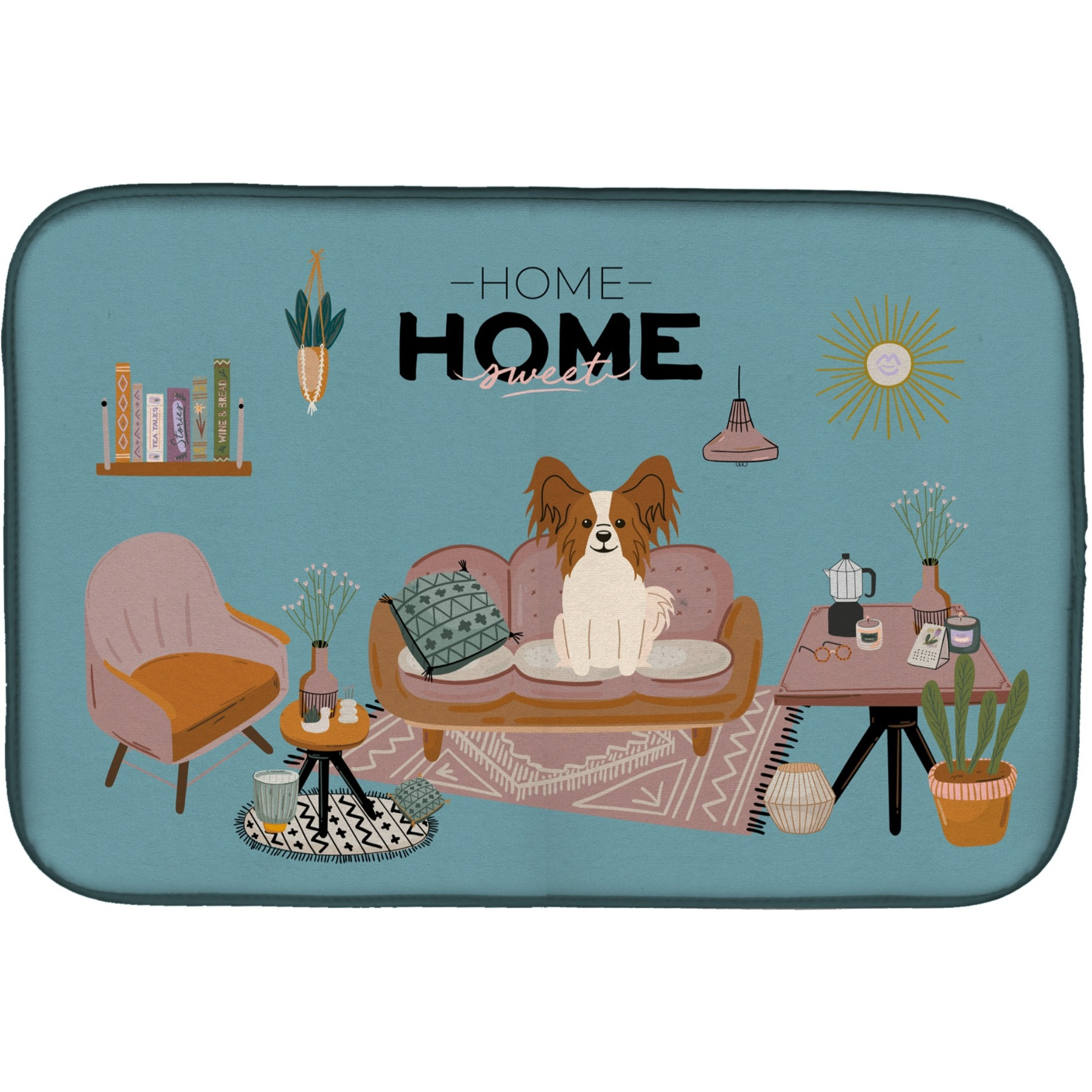 &quotCaroline's Treasures CK7923DDM Red White Papillon Sweet Home dish-drying-mats, 14 x 21, Multicolor"