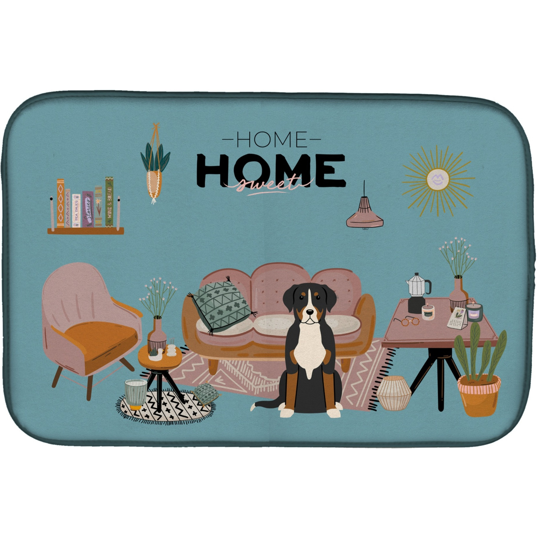 &quotCaroline's Treasures CK7882DDM Greater Swiss Mountain Dog Sweet Home dish-drying-mats, 14 x 21, Multicolor"