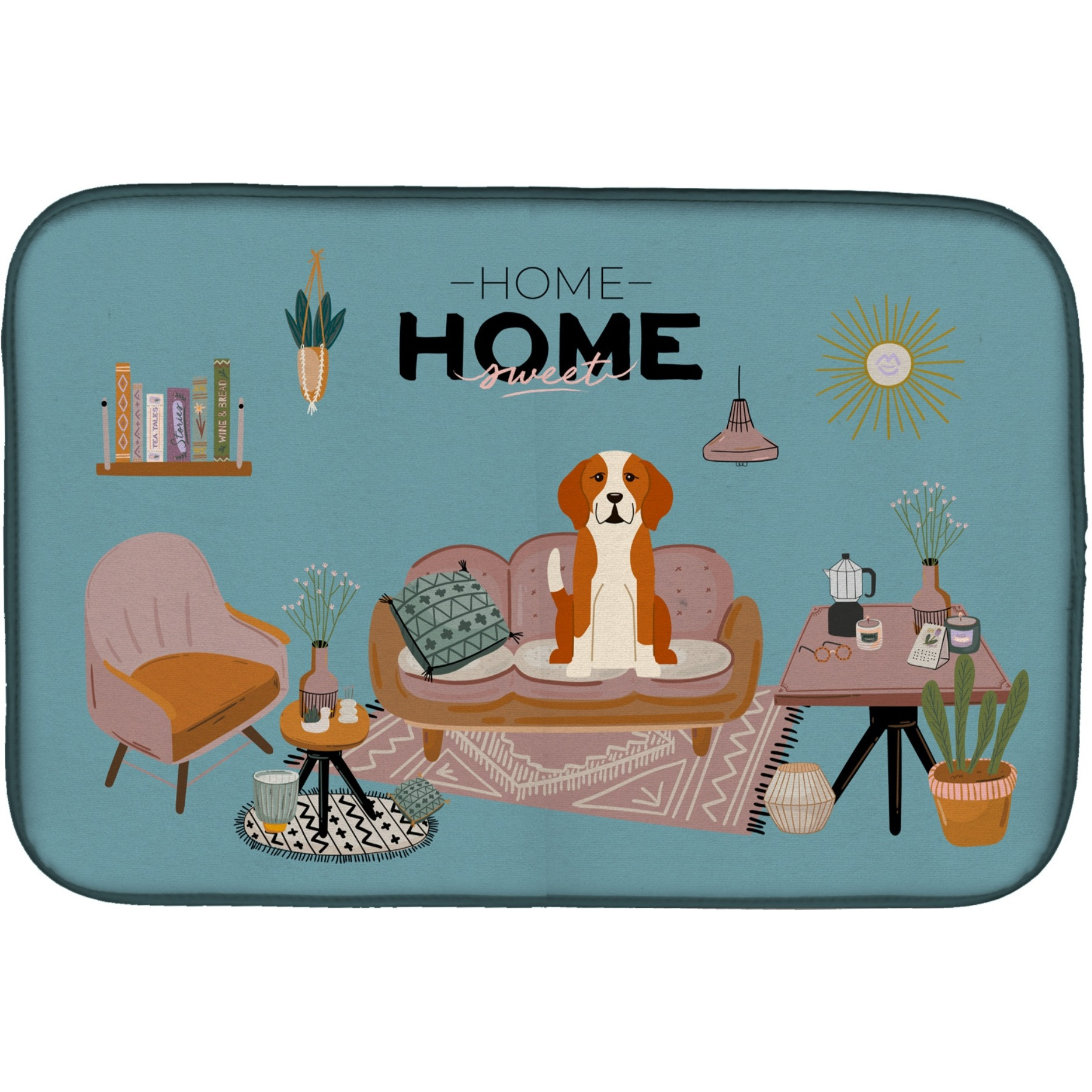 &quotCaroline's Treasures CK7955DDM English Foxhound Sweet Home dish-drying-mats, 14 x 21, Multicolor"