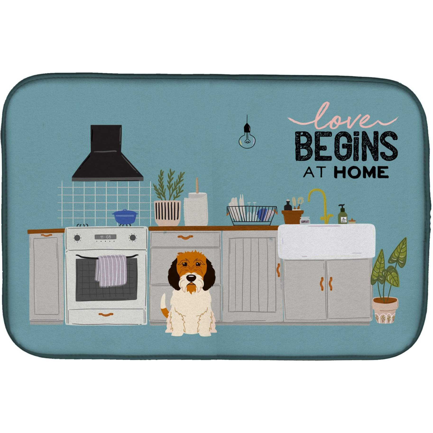&quotCaroline's Treasures Caroline's Petit Basset Griffon Veenden PBGV Kitchen Scene dish-drying-mats, 14 x 21, Multicolor"