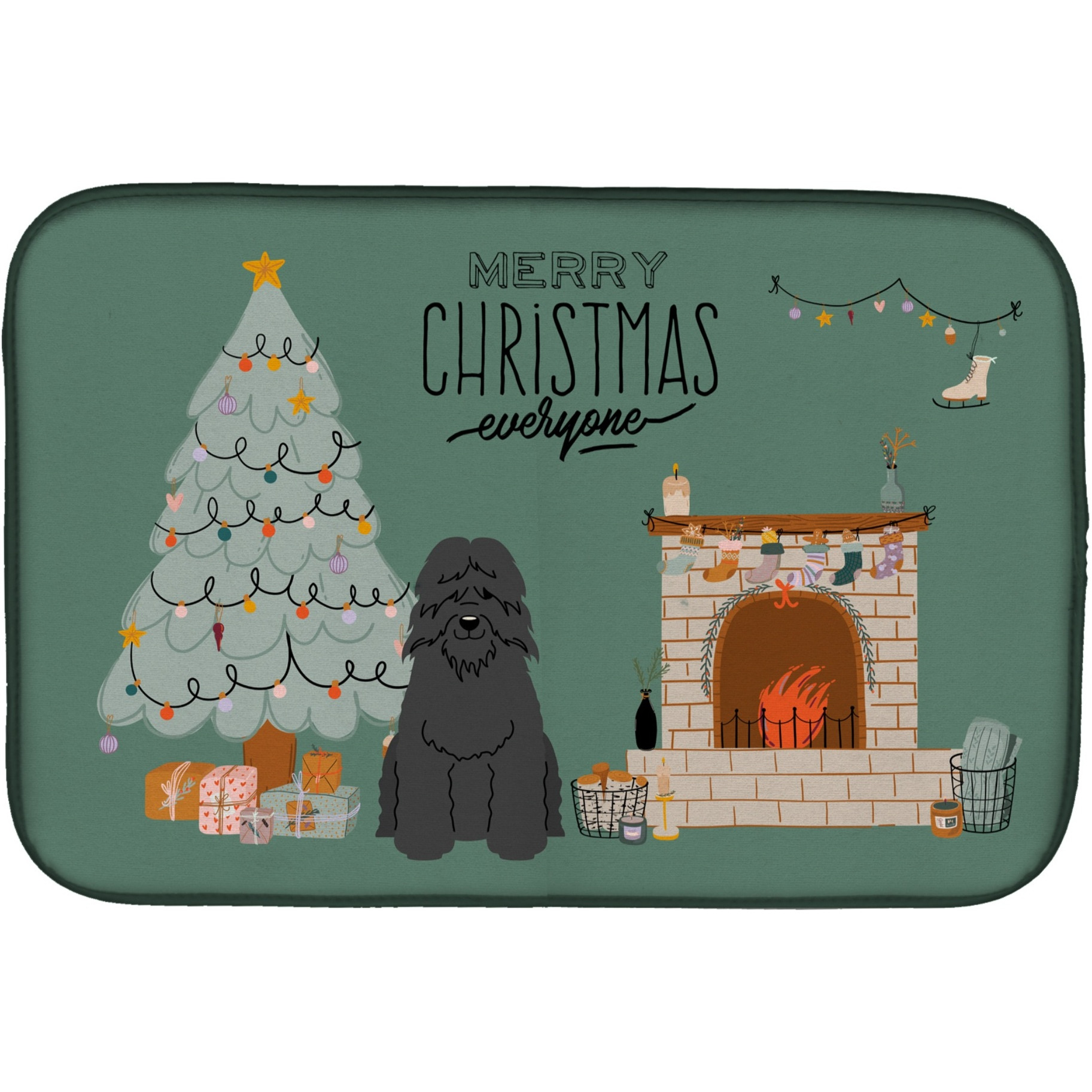 &quotCaroline's Treasures Bouvier des Flandres Christmas Everyone dish-drying-mats, 14 x 21, Multicolor"