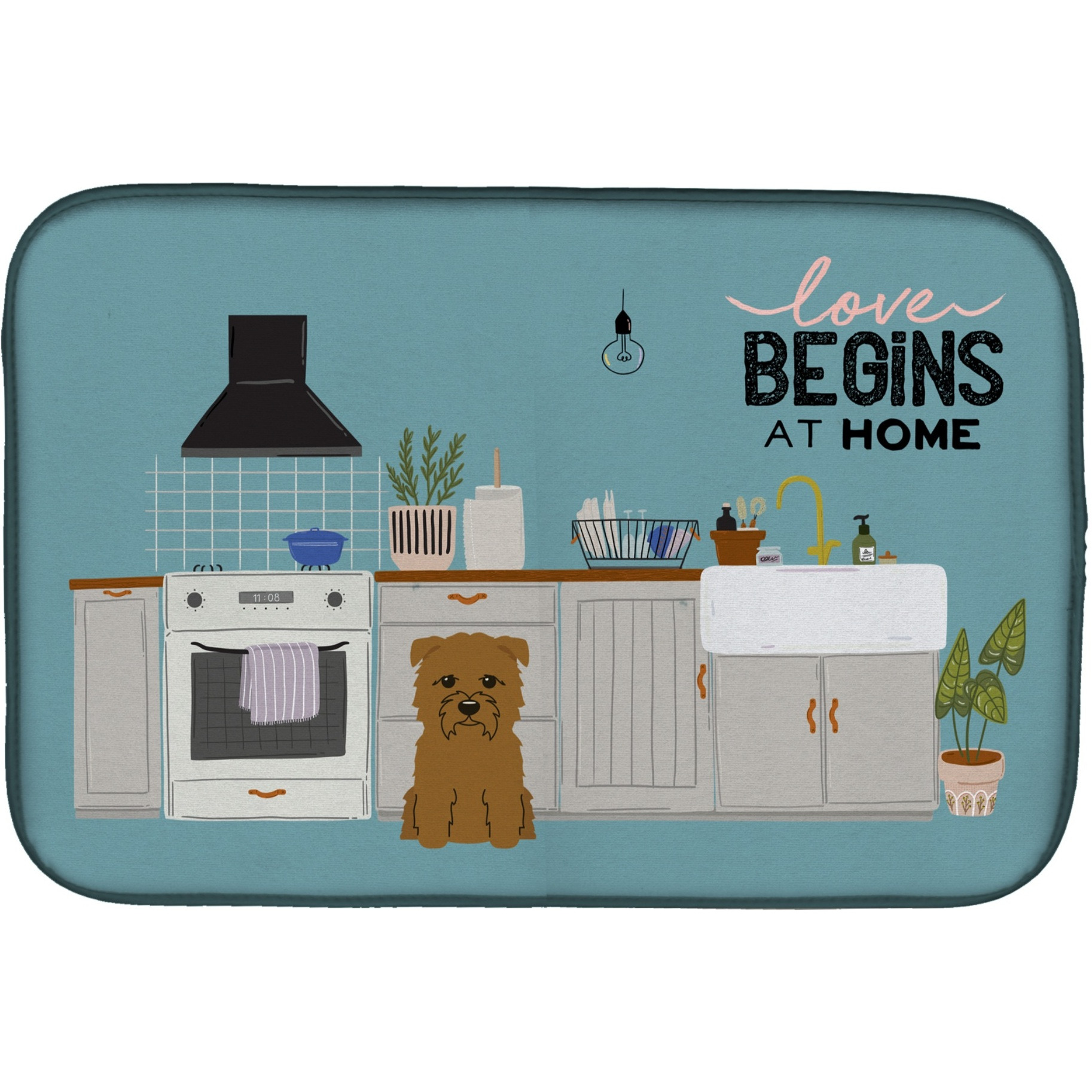 &quotCaroline's Treasures CK7764DDM Tan Glen of Imal Kitchen Scene dish-drying-mats, 14 x 21, Multicolor"