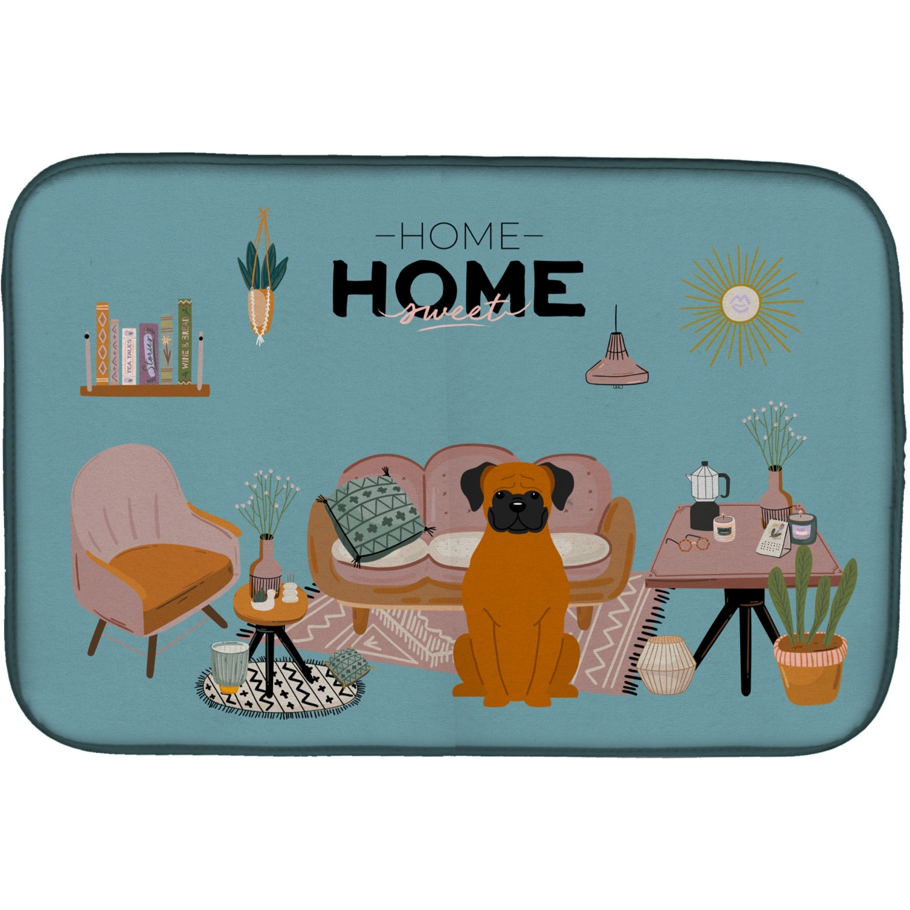 &quotCaroline's Treasures CK7960DDM Fawn Boxer Sweet Home dish-drying-mats, 14 x 21, Multicolor"