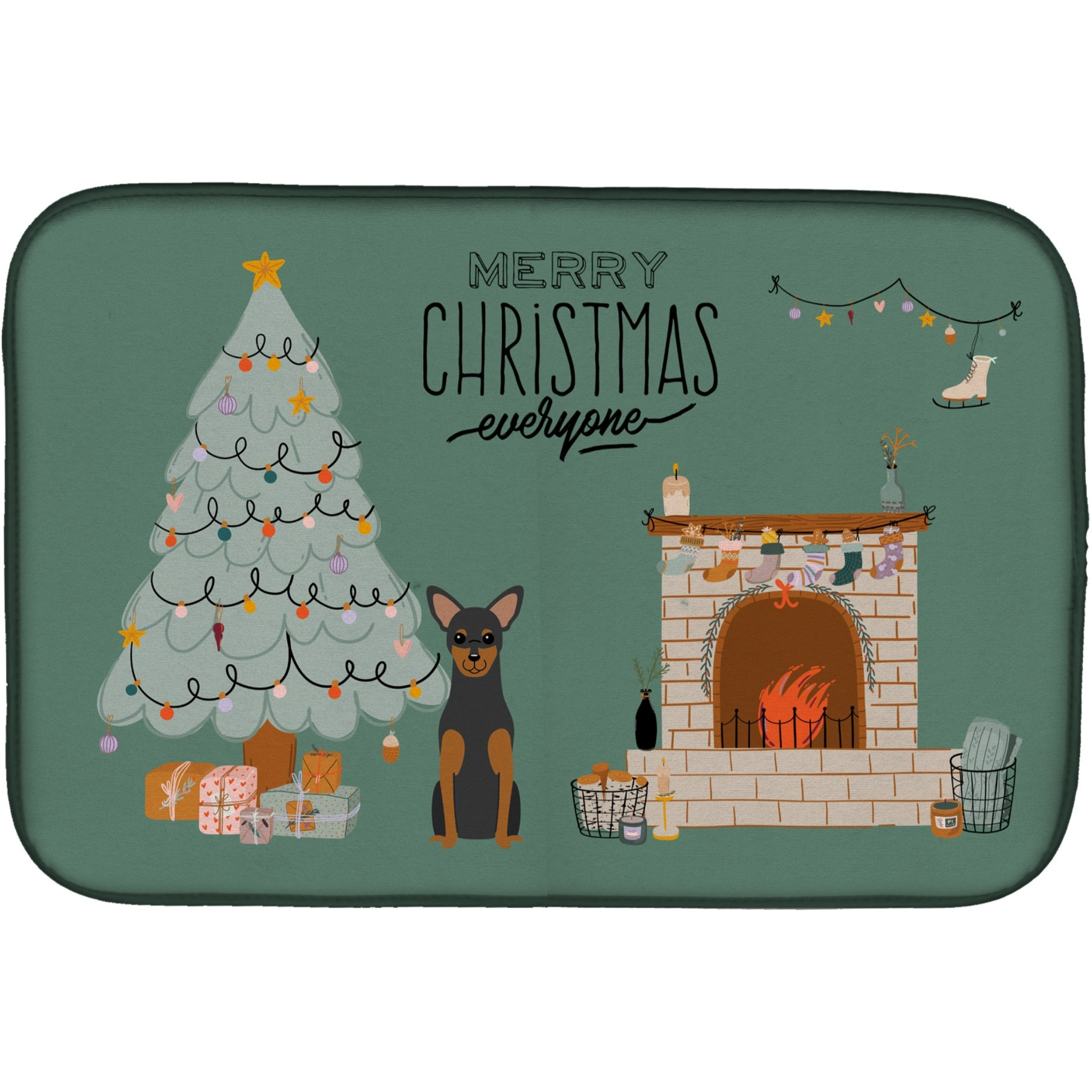&quotCaroline's Treasures CK7591DDM Manchester Terrier Christmas Everyone dish-drying-mats, 14 x 21, Multicolor"