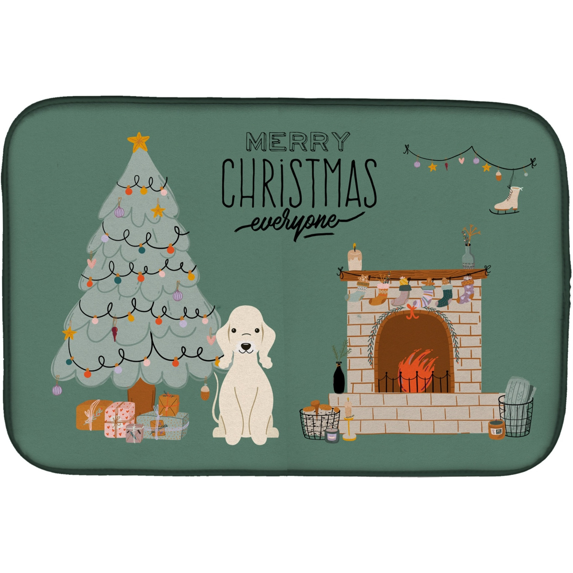 &quotCaroline's Treasures Sandy Bedlington Terrier Christmas Everyone dish-drying-mats, 14 x 21, Multicolor"